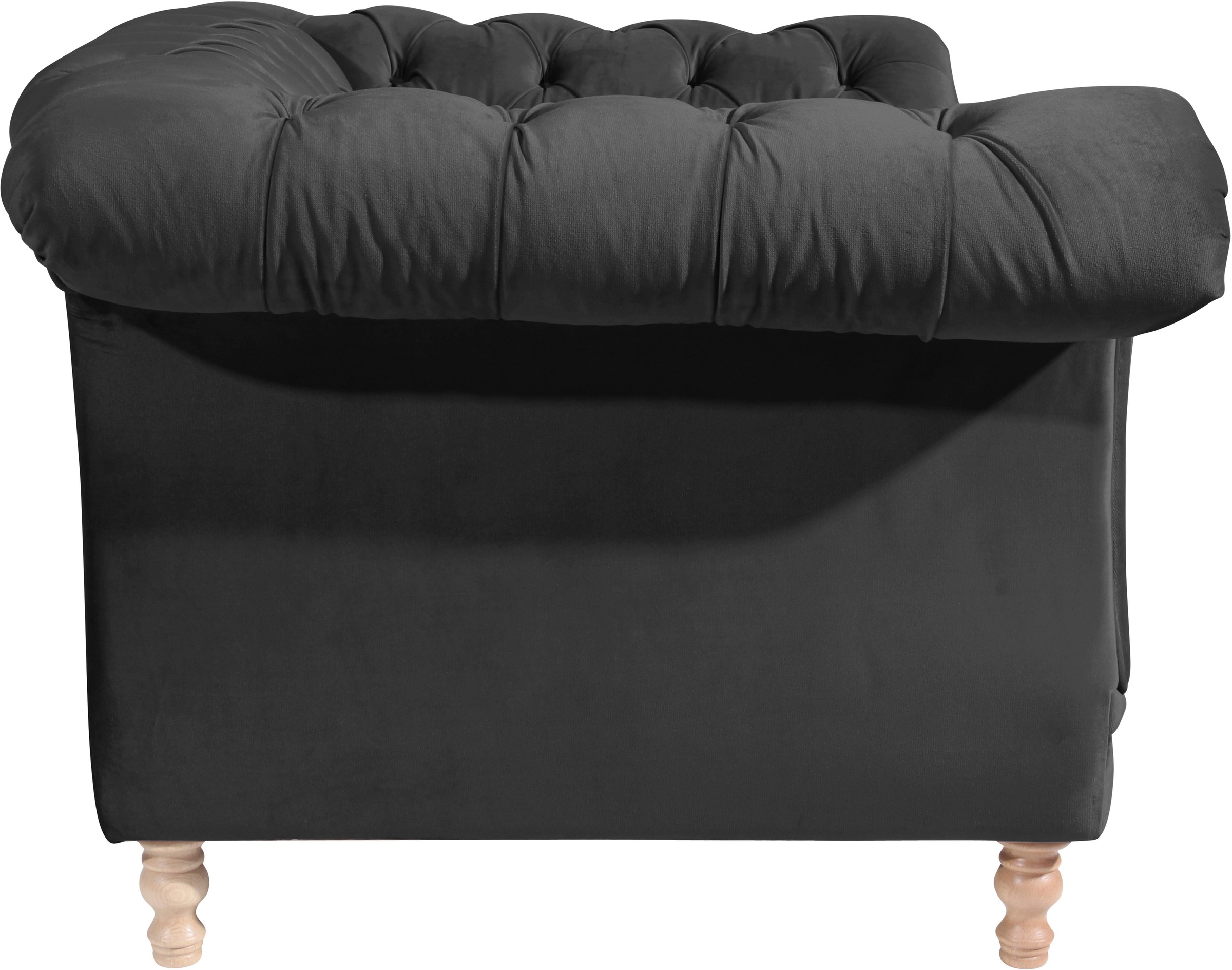 Max Winzer® Loveseat »Isabelle, Loungesessel«, mit Knopfheftung & gedrechselten Füssen in Buche natur, Breite 167 cm