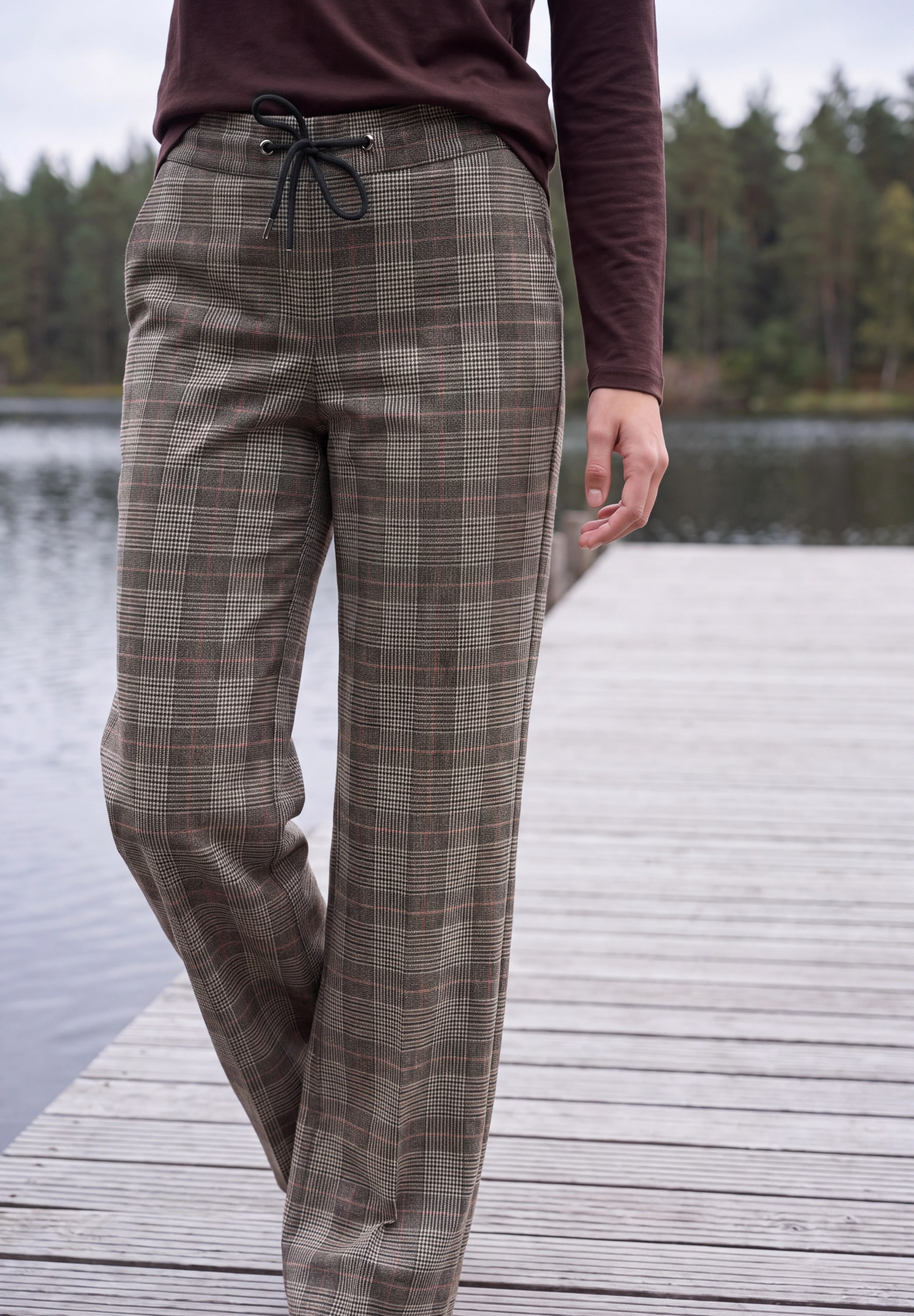 Cecil Stoffhose  im Loose Fit / Karomuster