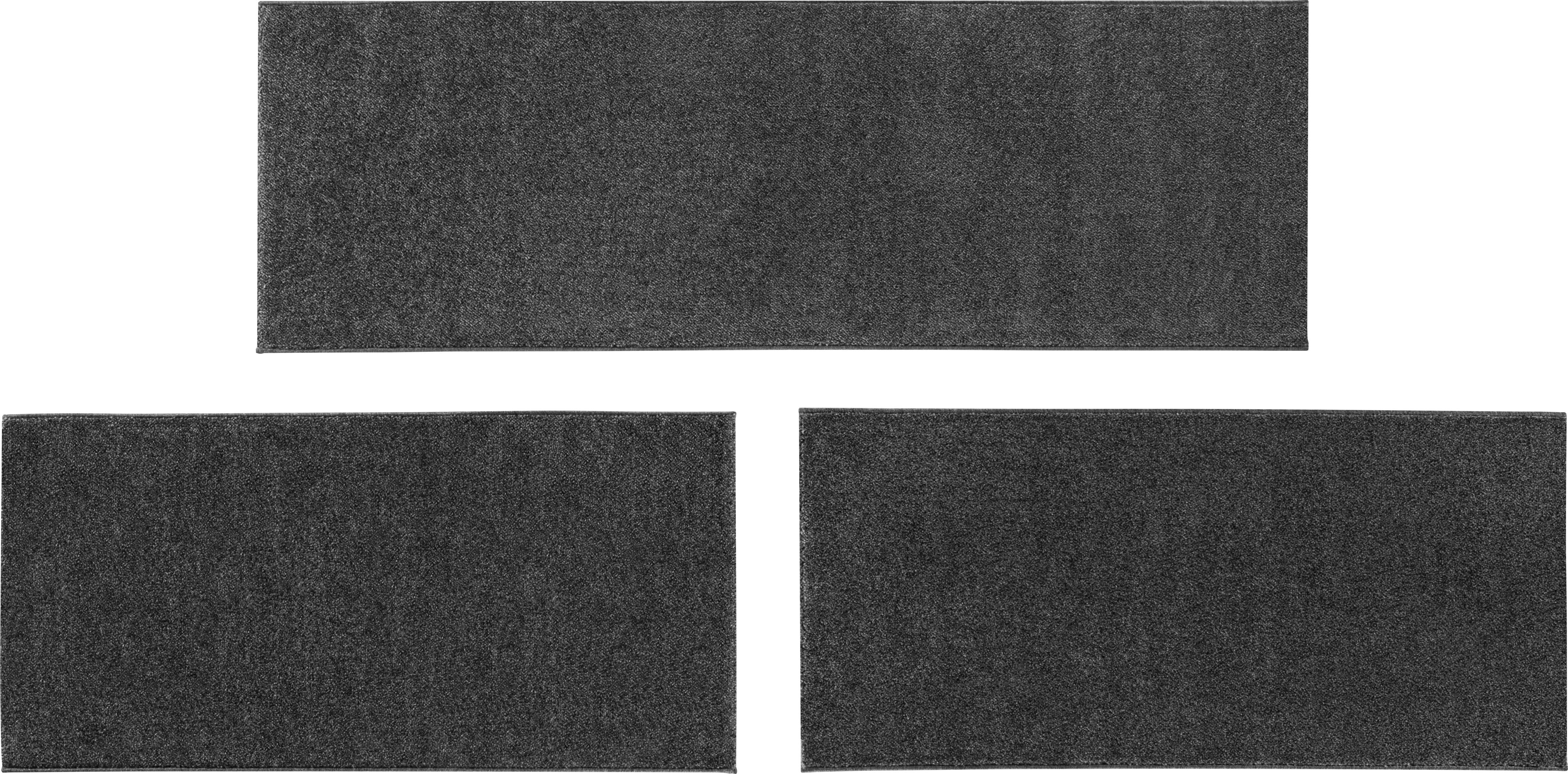 Image of Andiamo Bettumrandung »Jerez«, (3 tlg.), Bettvorleger, Läufer-Set für das Schlafzimmer, Kurzflor, gewebt, Uni-Farben bei Ackermann Versand Schweiz
