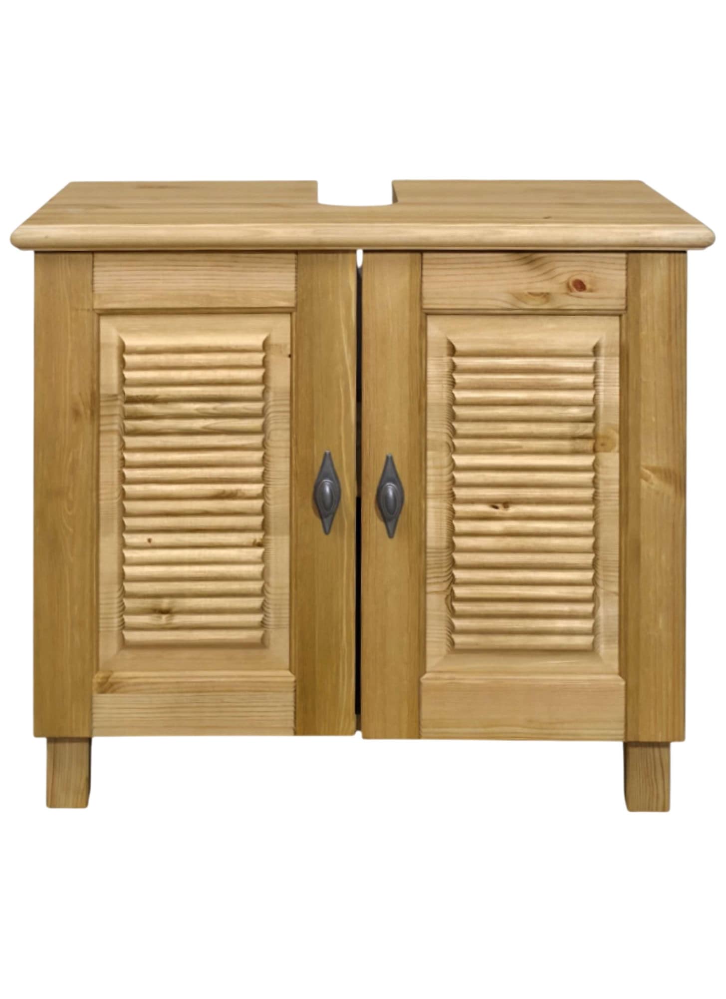 GOODproduct Waschbeckenunterschrank »Rauna« aus massiver Kiefer, Breite 64 cm, Rillenoptik, made in EU