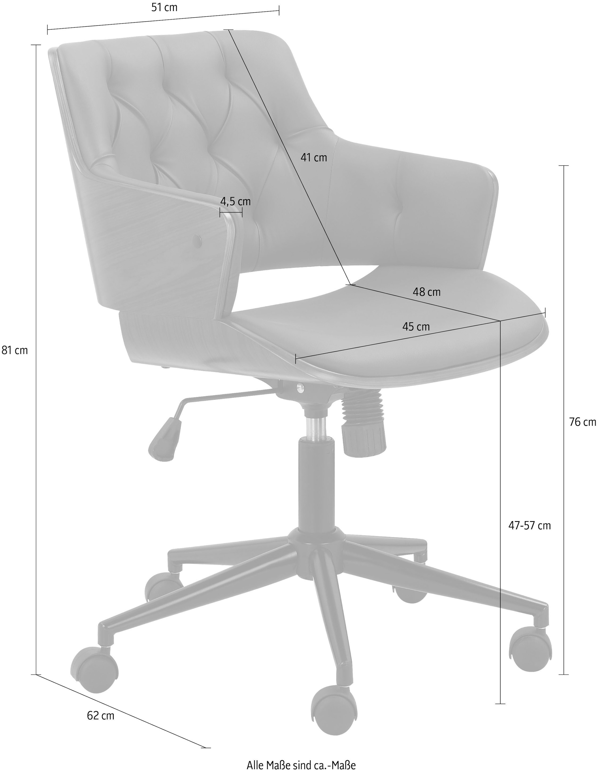 Leonique Armlehnstuhl »Lariaud«, 1 St., Kunstleder, Sitz und Rücken gepolstert, Pappelholz Verschalung, Sitzhöhe 47-57 cm