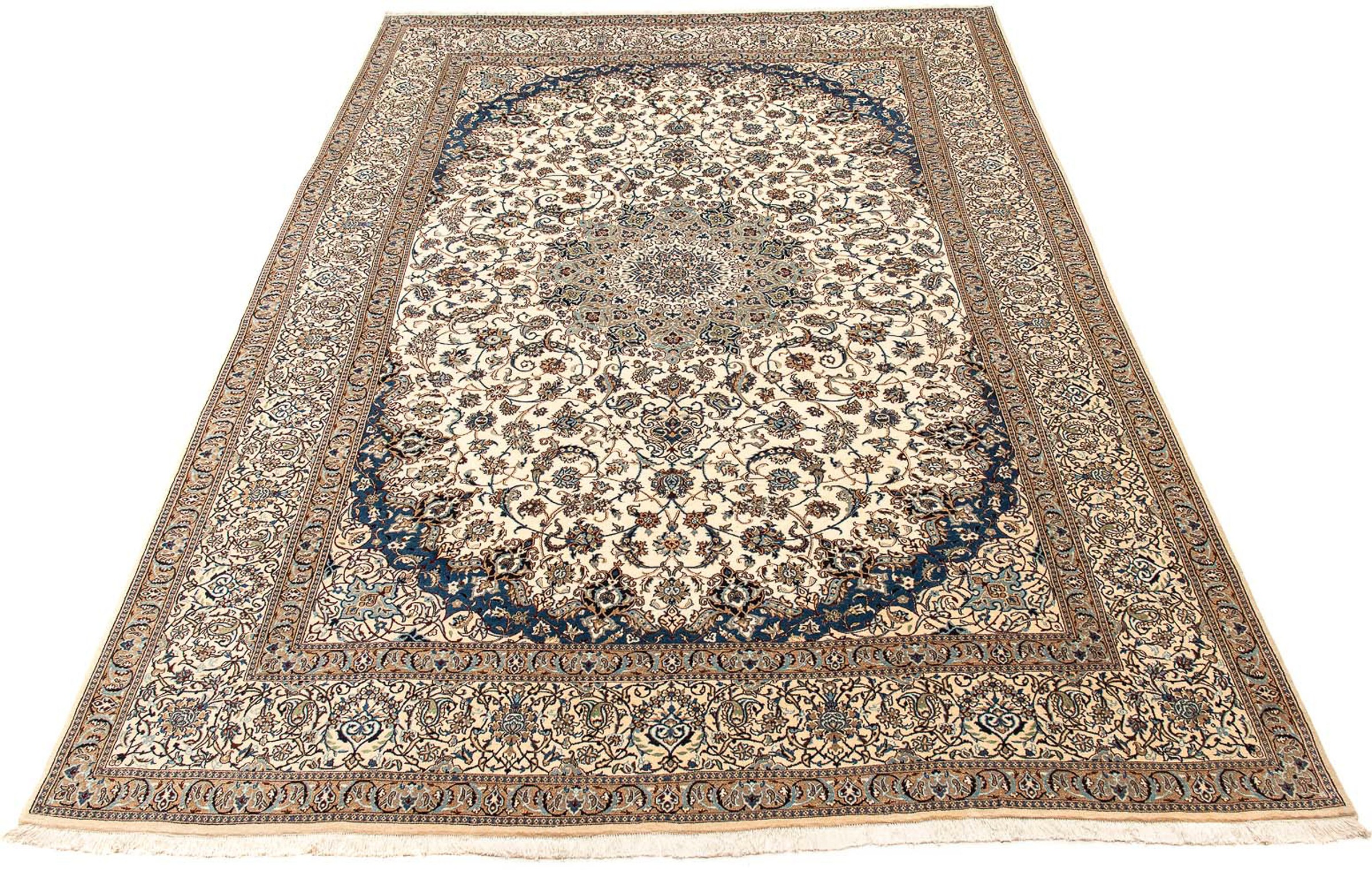 Image of morgenland Orientteppich »Perser - Nain - Royal - 404 x 293 cm - beige«, rechteckig, 10 mm Höhe, Wohnzimmer, Handgeknüpft, Einzelstück mit Zertifikat bei Ackermann Versand Schweiz