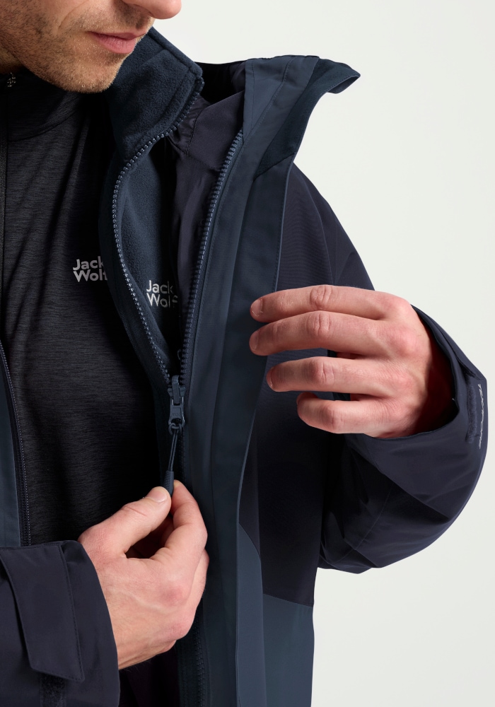 Jack Wolfskin Veste fonctionnelle 3 en 1 »STONETRAIL 3IN1 JKT M« pour mode sport et mode outdoor, style sportif, veste fonction 3-en-1