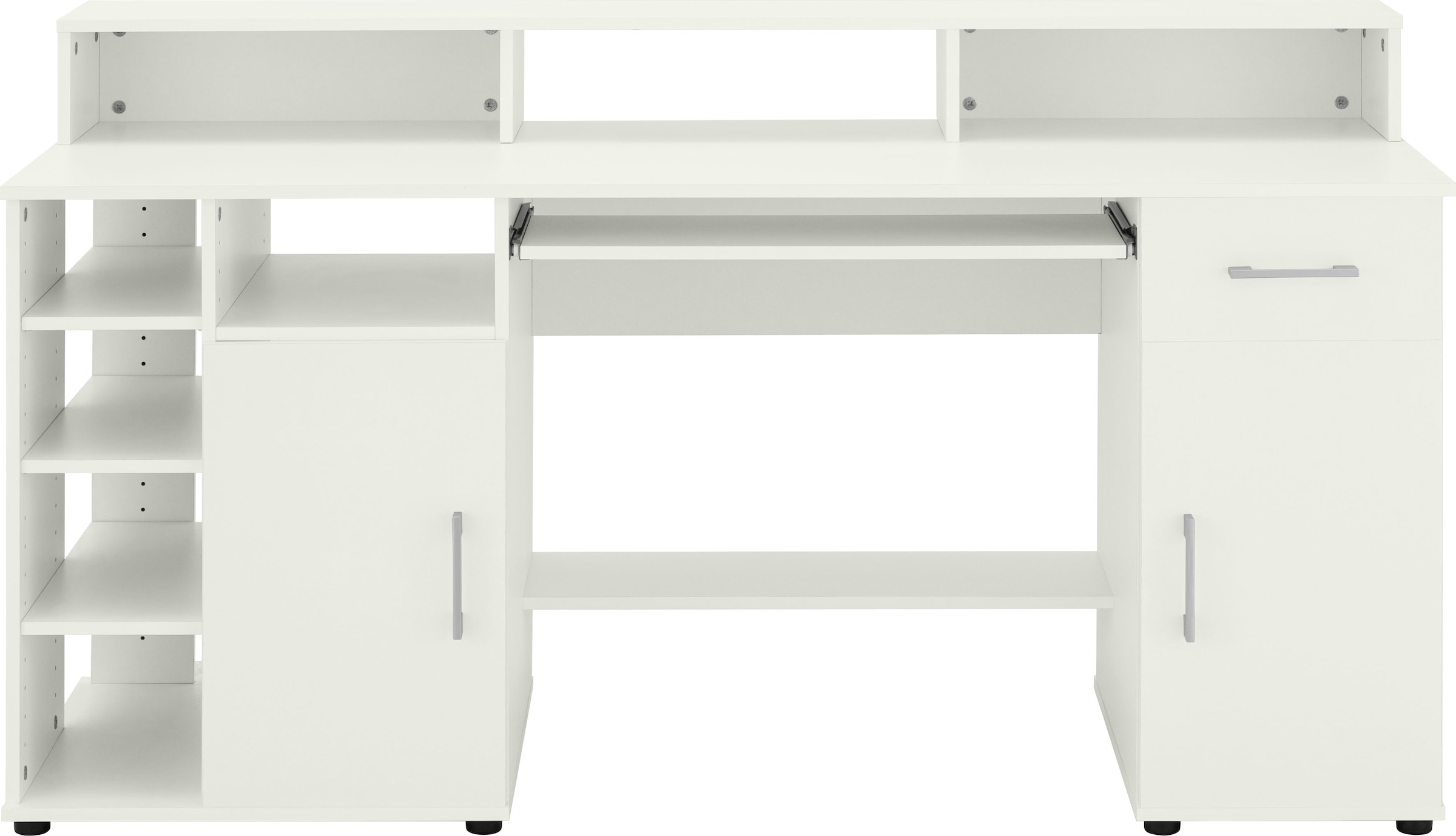 VOGL Möbelfabrik Schreibtisch »Tim mit Monitoraufsatz, Tastaturauszug & Towerfach,«, Breite 154 oder 178 cm, Made in Germany
