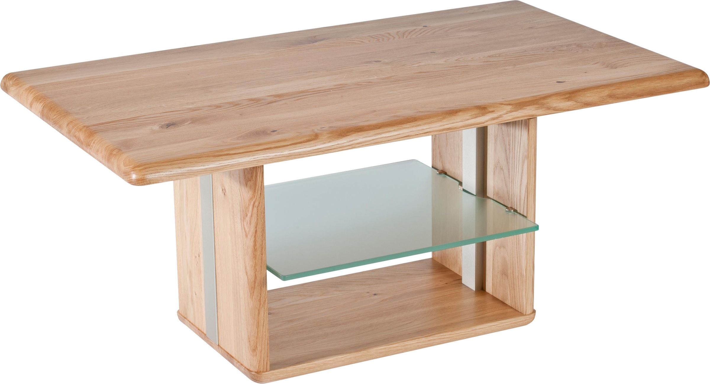 Image of Vierhaus Couchtisch »Viola«, Couchtisch, Massivholz, Ablage Glas satiniert, rollbar bei Ackermann Versand Schweiz