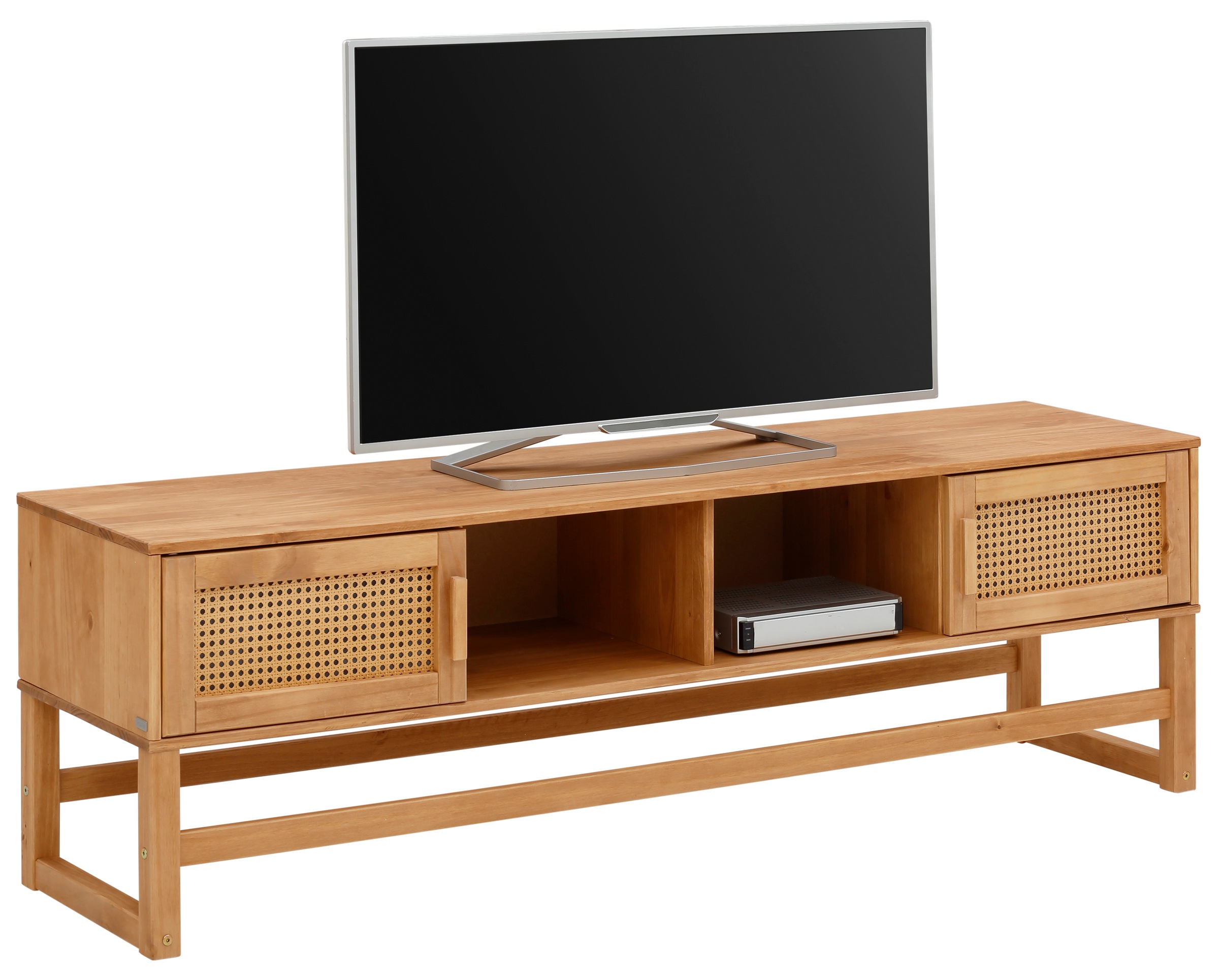 Image of GOODproduct Lowboard "Linz" Kommode mit Rattangeflecht auf den Türfronten, aus Massivholz