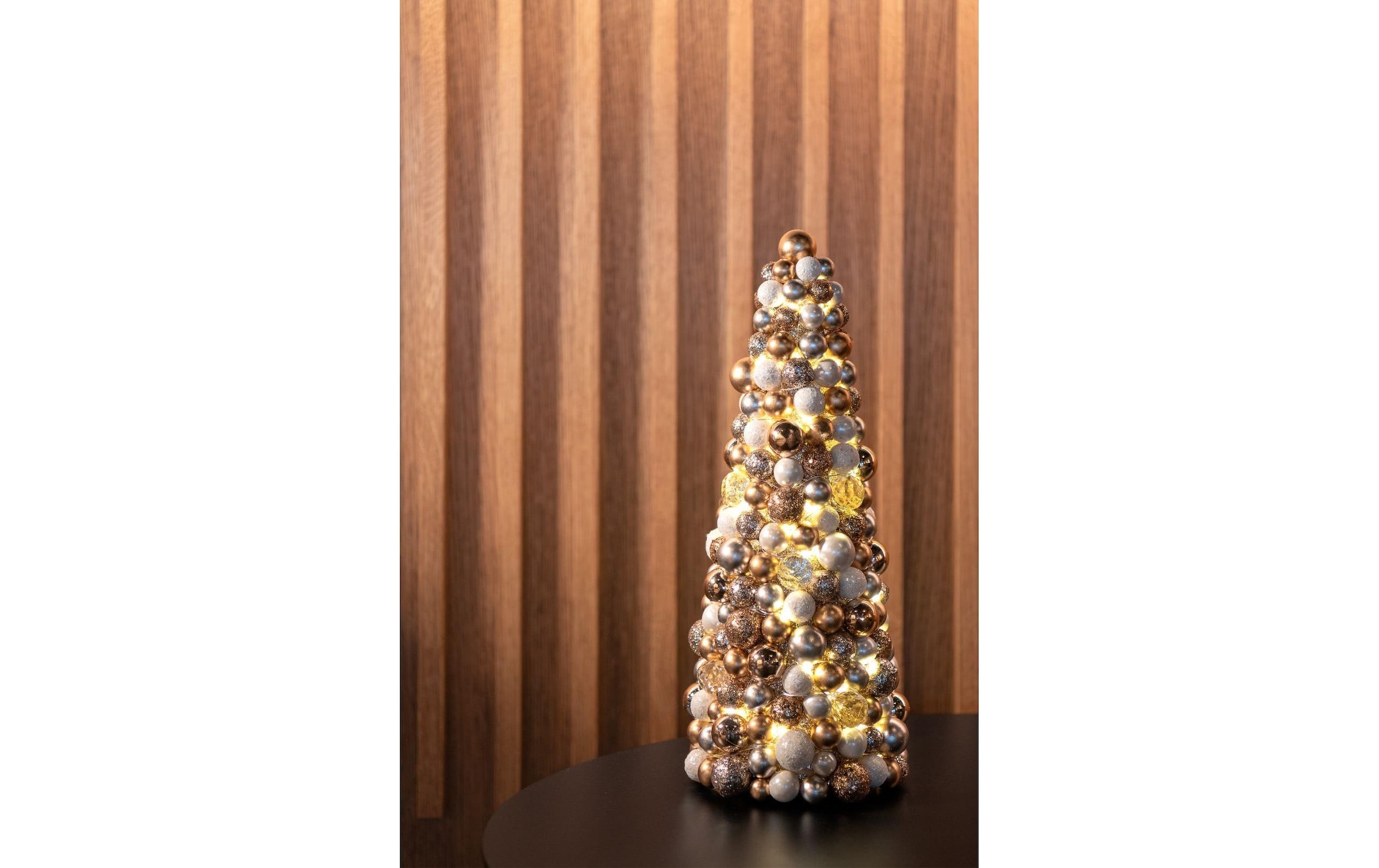 STT Dekofigur »Baubles Tree Kunststoff, Weiss, Gold, 30, 60 LED«