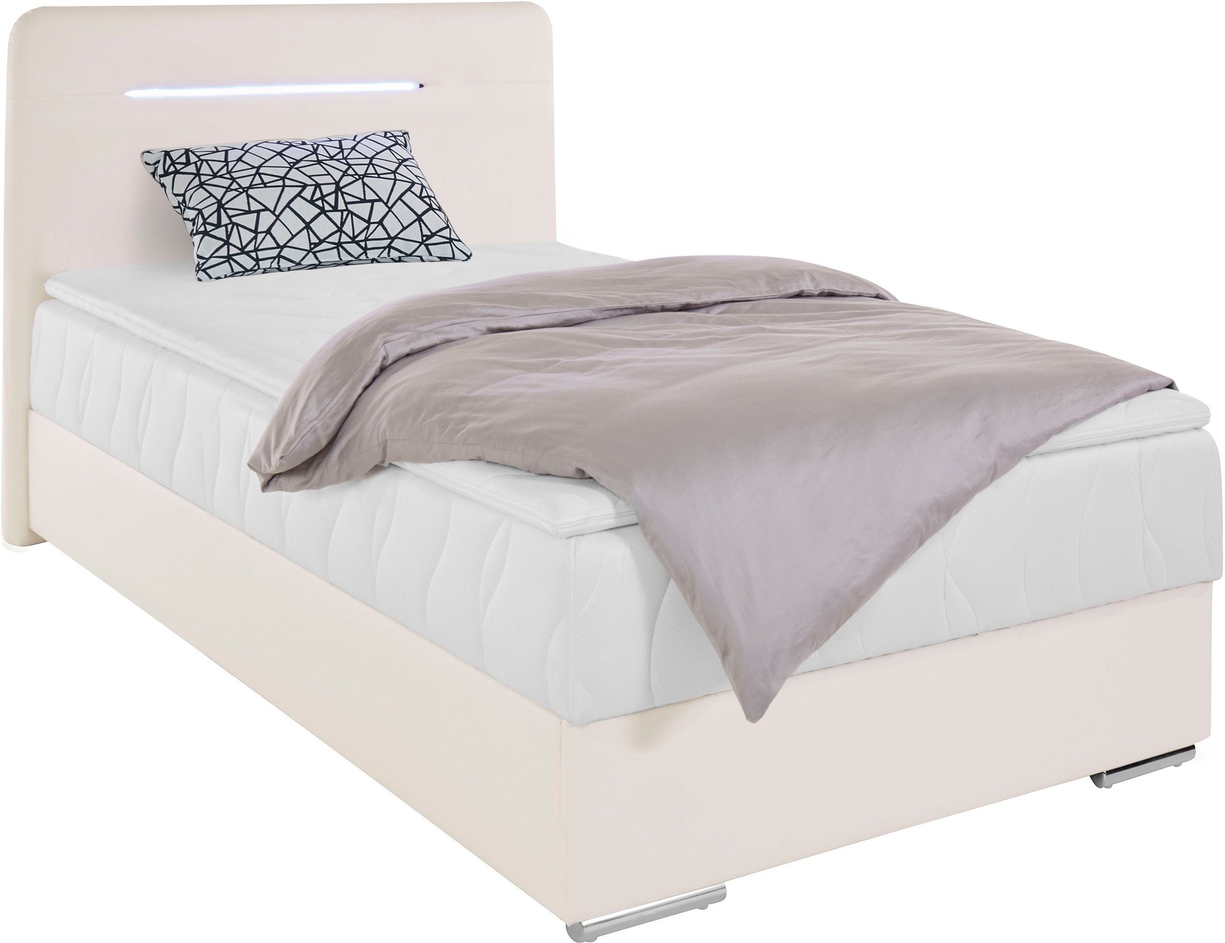 COTTA Boxbett »Lighstar«, inklusive LED-Beleuchtung, Topper, Bettkasten und Zierkissen