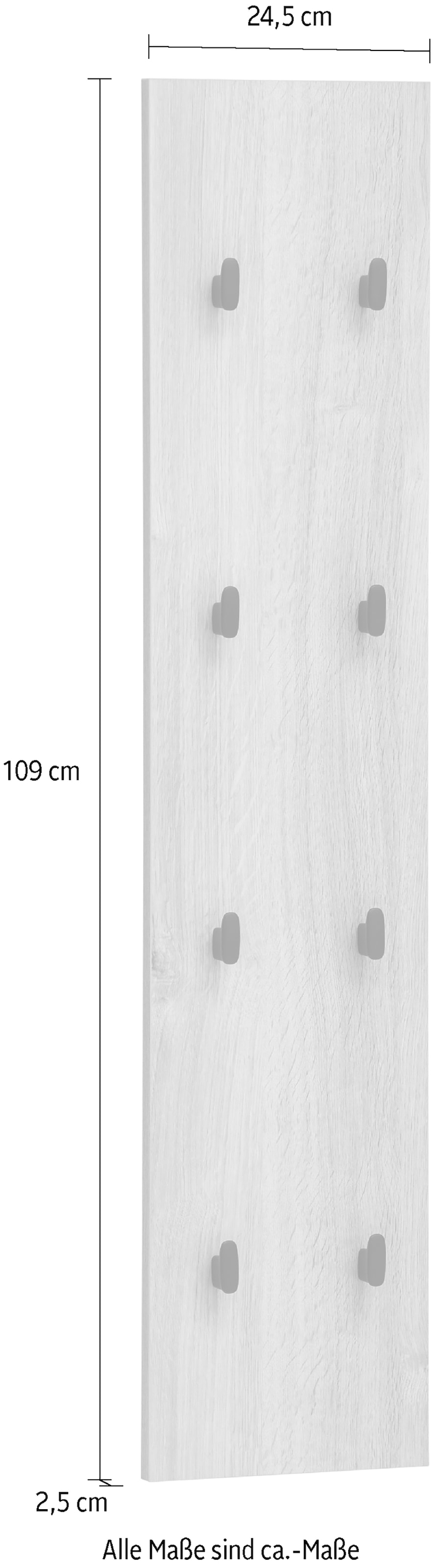 Schildmeyer Panneau de vestiaire »Emmik, Breite 24,5 cm, mit 8 Kleiderhaken« Made in Germany