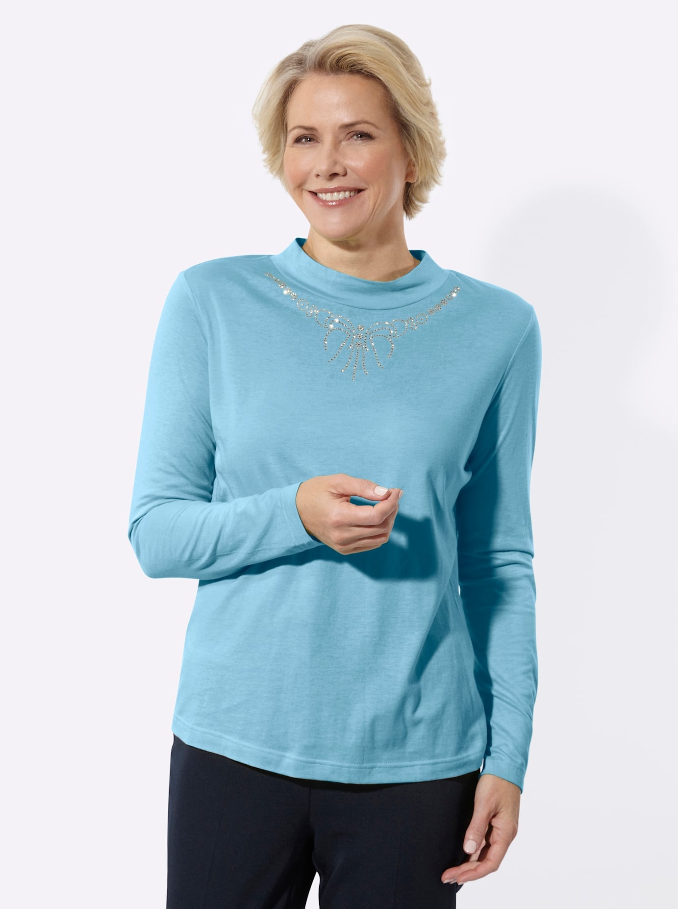 Classic Langarmshirt "Stehkragen-Shirt" 1