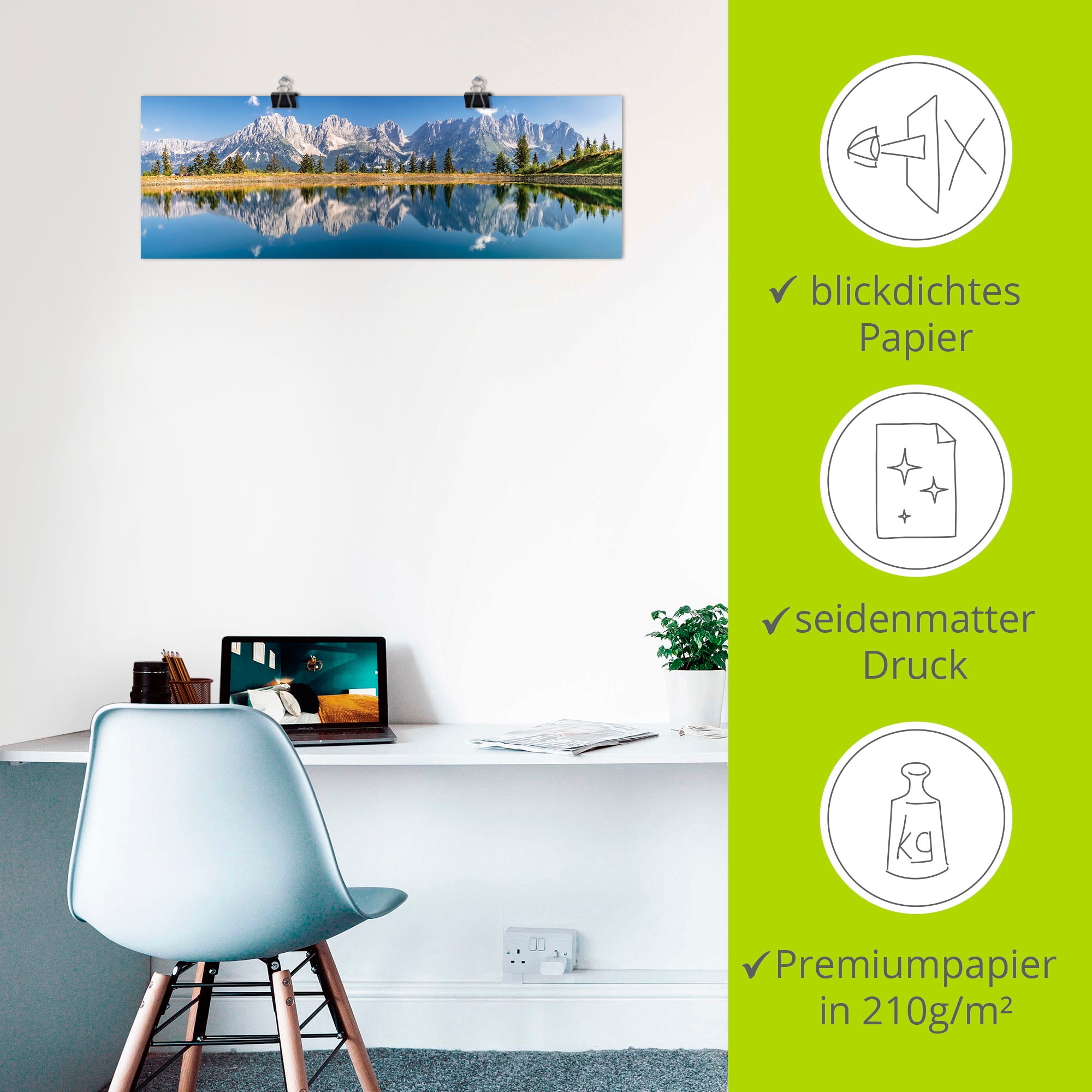 Artland Wandbild »Kaisergebirge Tirol«, Berge & Alpenbilder, (1 St.), als Alubild, Outdoorbild, Leinwandbild, Poster, Wandaufkleber