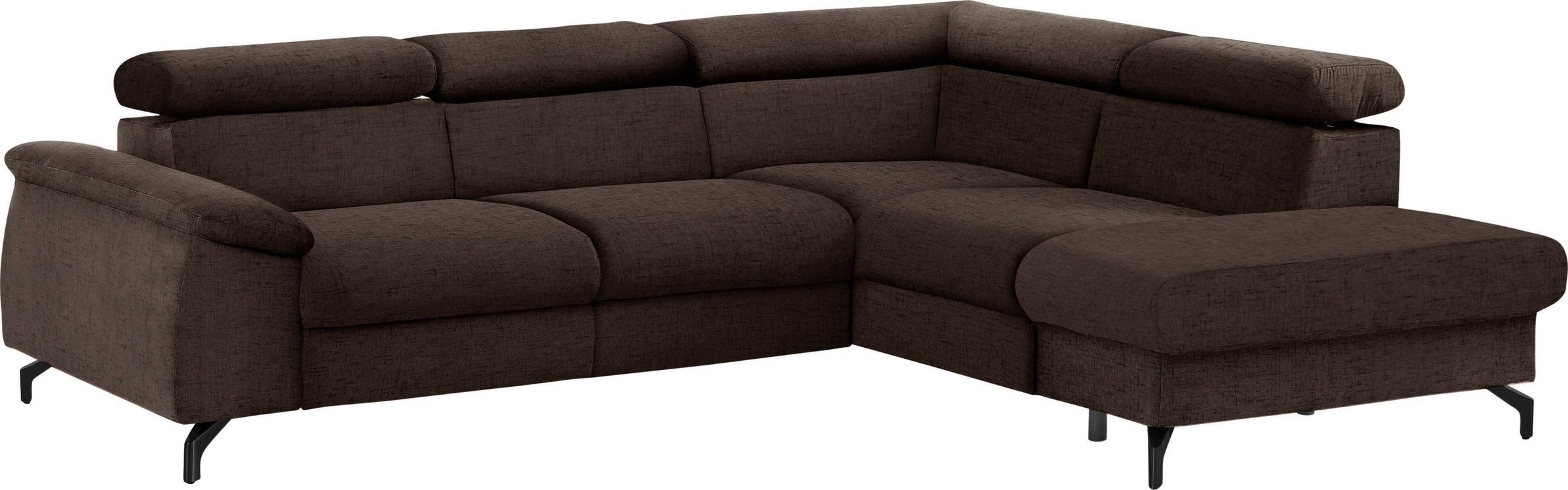 COTTA Polstergarnitur »Komaris L-Form«, (Set), Set bestehend aus: Ecksofa mit Kopfteilverstellung & Hocker