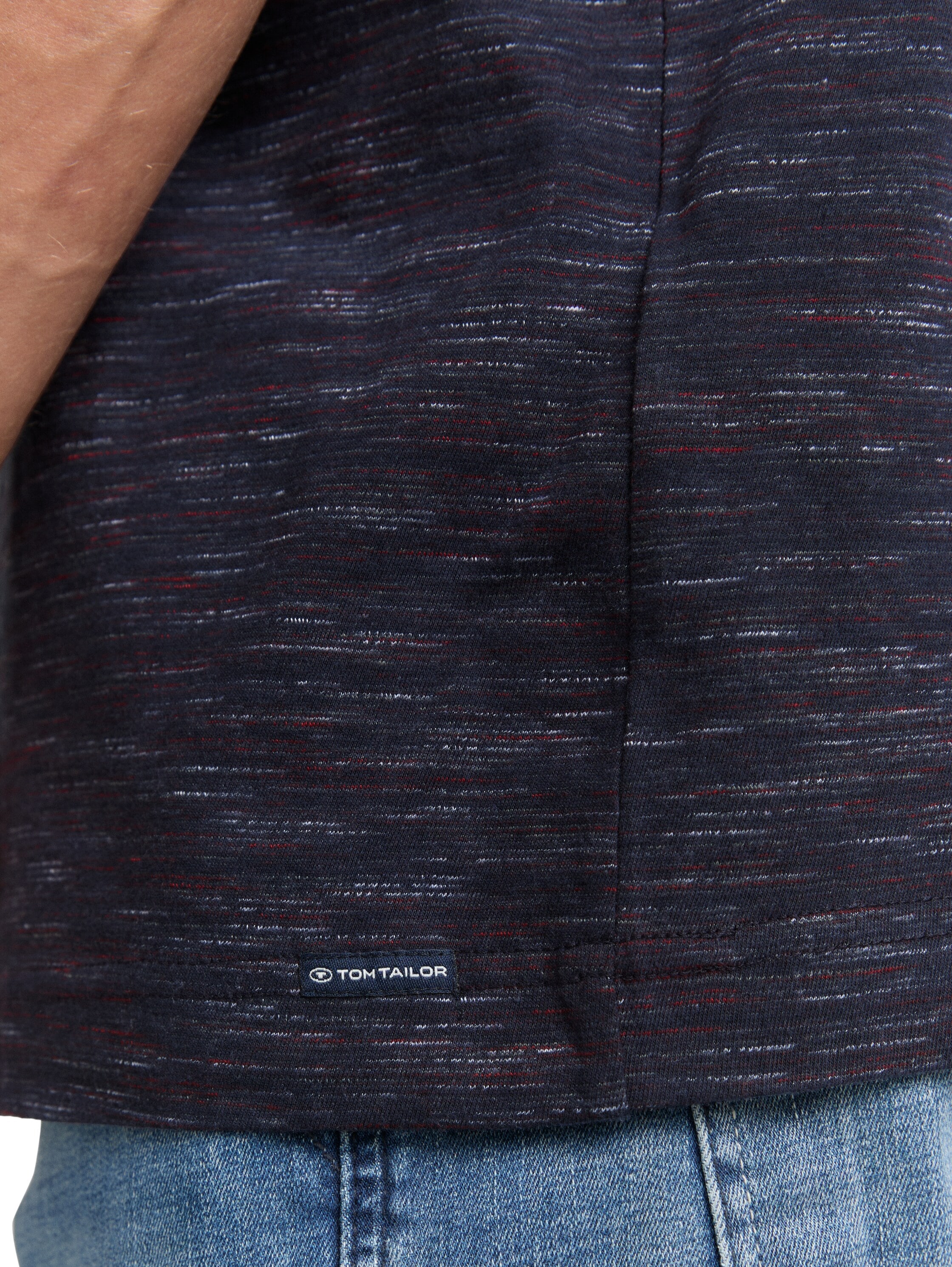 TOM TAILOR Rundhalsshirt, in melierter Optik