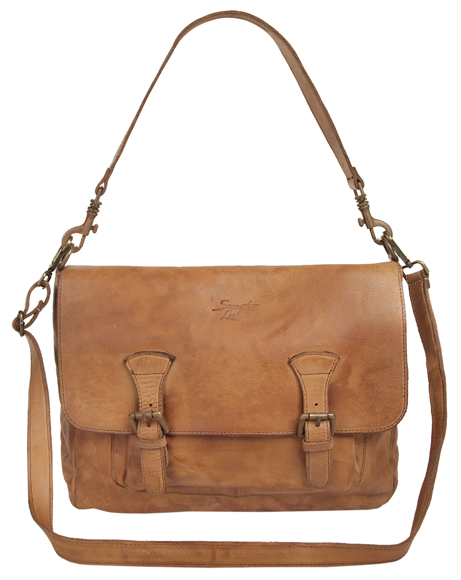 Samantha Look Umhängetasche »SATCHEL«, echt Leder, Made in Italy