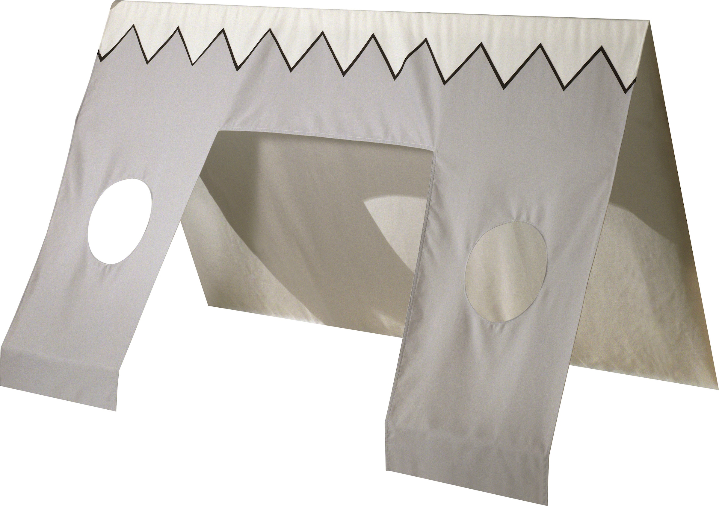 Vipack Kinderbett »TIPI, Kiefer massiv, 2-farbig lackiert, mit Rolllattenrost« B/H/T ca. 206x134,5x105,5cm, mit Textil-Zeltdach,  niedriger Betteinstieg, stabil gebaut