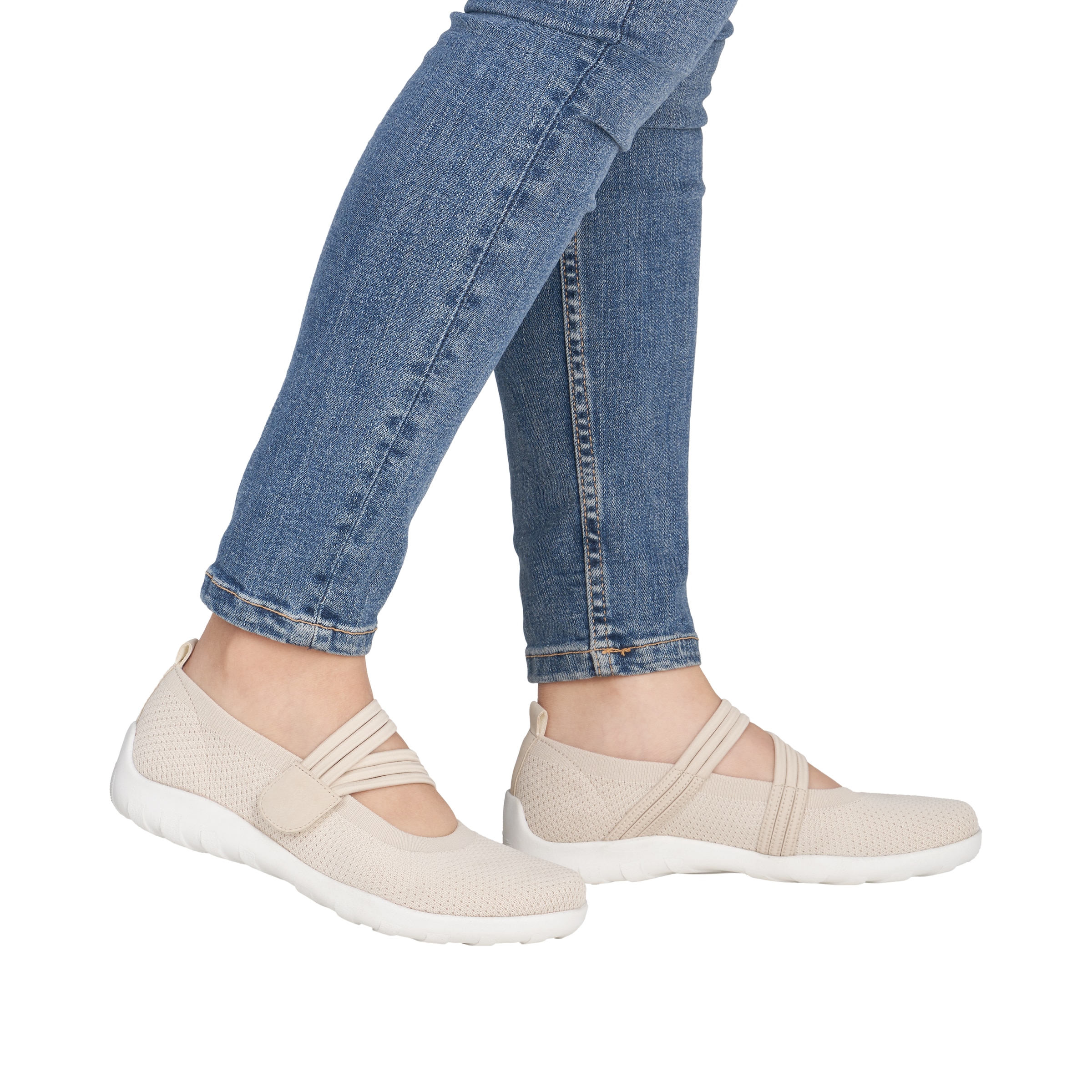 Remonte Riemchenballerina  Slipper, Schlupfschuh, Sommerschuh, Klettschuh mit Softfussbett