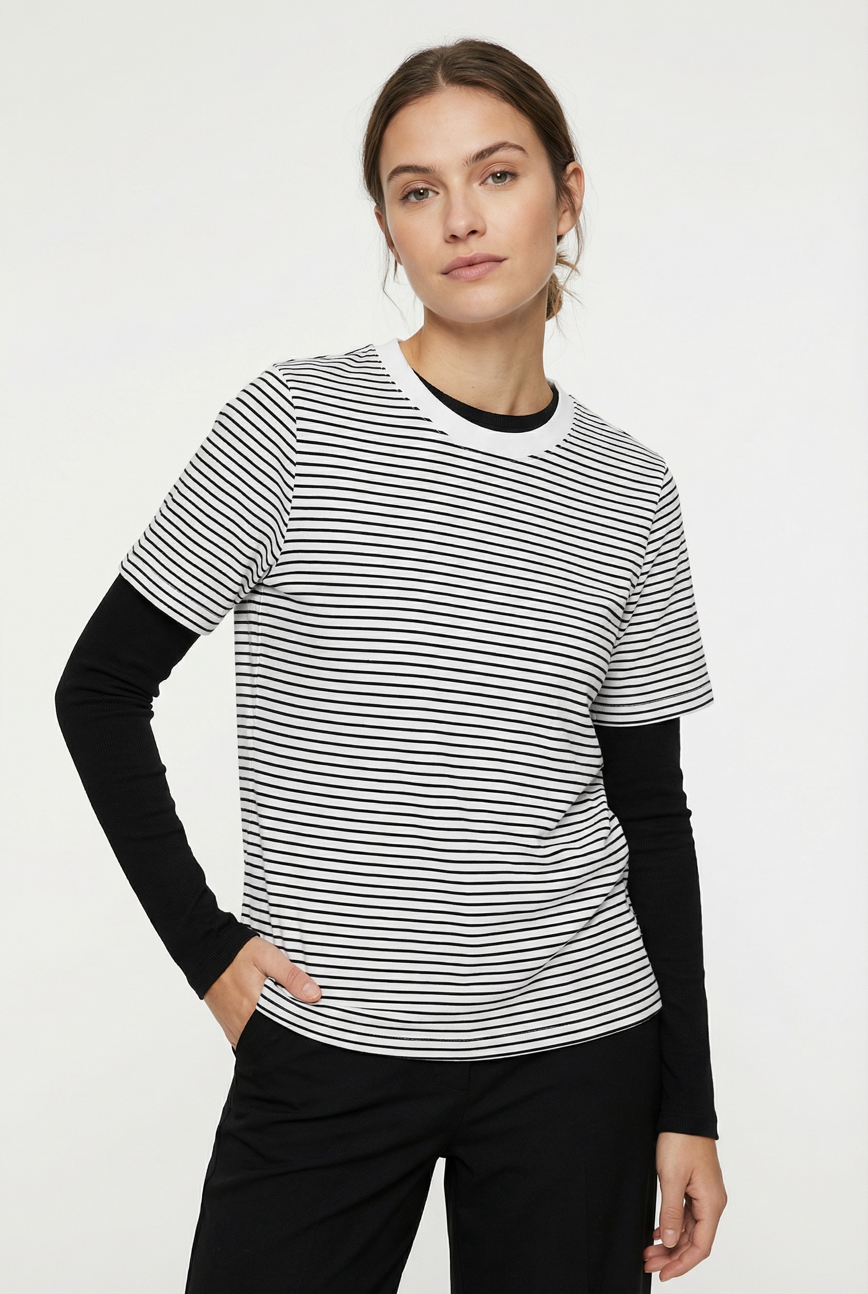 Image of pieces Kurzarmshirt "PCRIA SS TEE STRIPES NOOS BC"