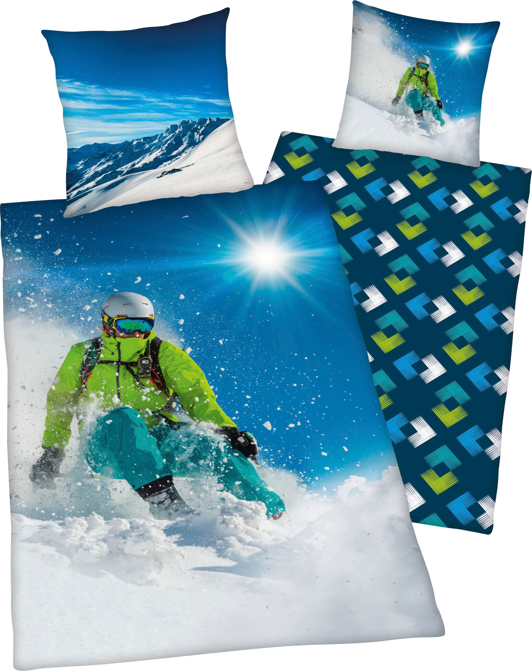 Image of Herding Young Collection Wendebettwäsche "Skifahrer" mit tollem "Skifahrer" Motiv