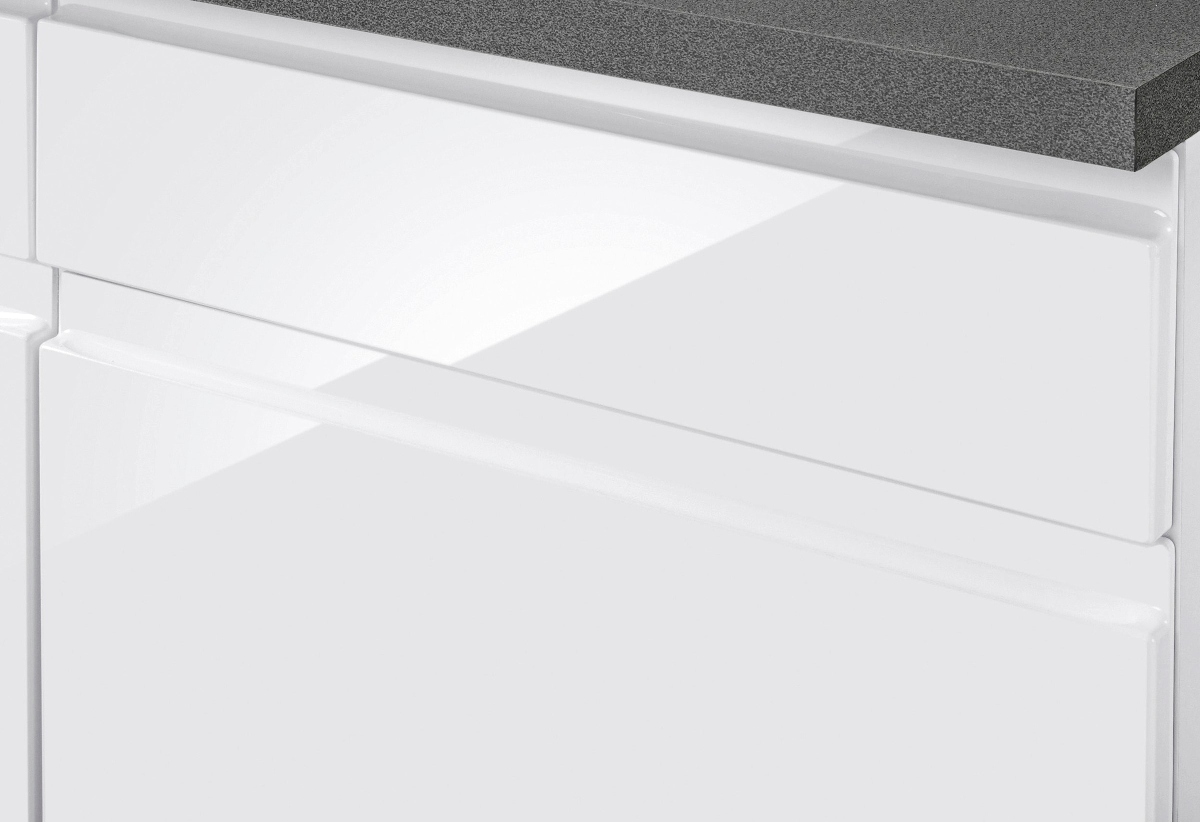 KOCHSTATION Küchenzeile »KS-Virginia,neu in verbesserter Ausführung« Arbeitsplatte 38 mm stark, Stauraum, Softclose,  Breite 330 cm, Soft-Close, ohne E-Geräte