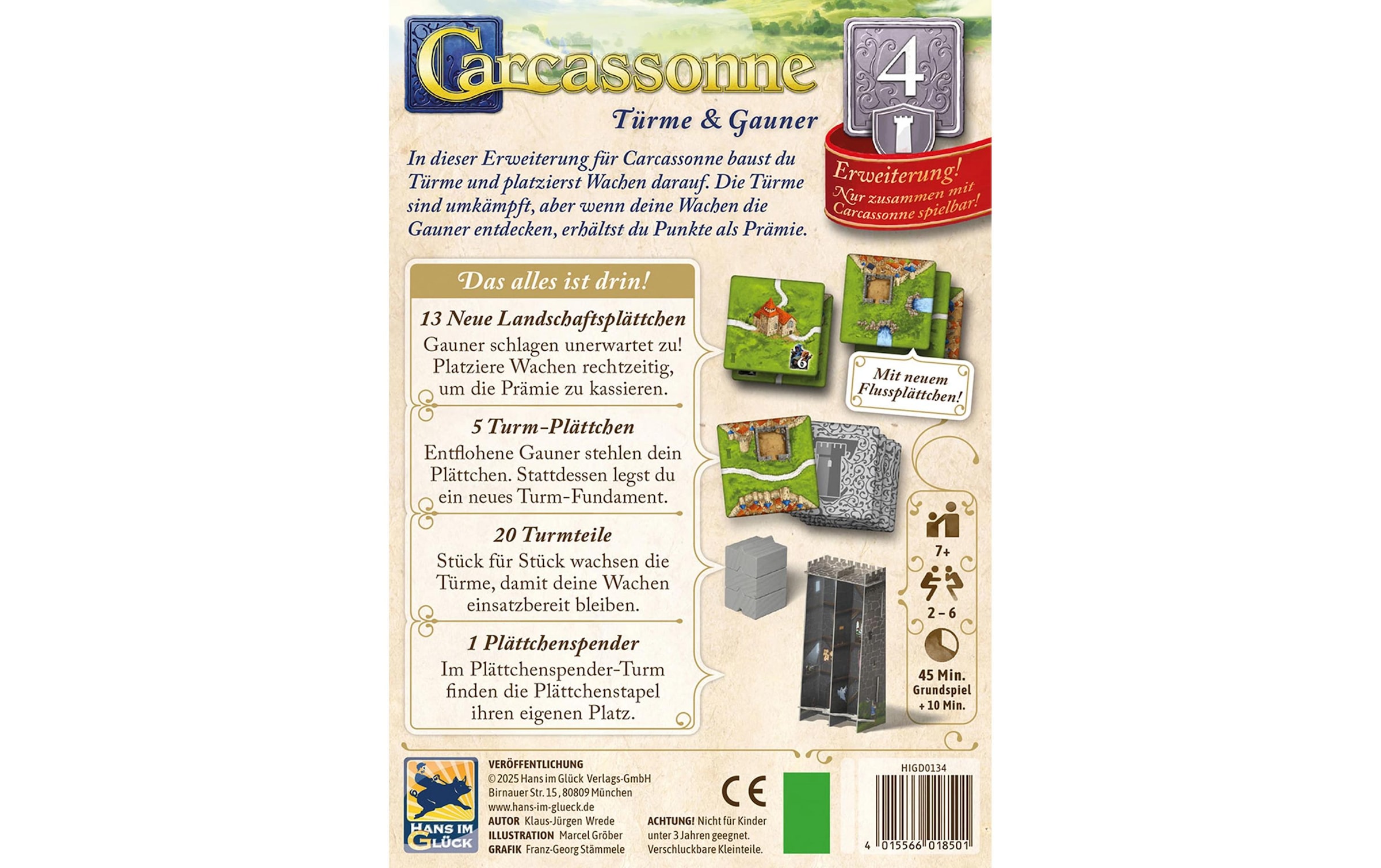 Hans im Glück Spiel »Carcassonne Türme und Gauner (d)«