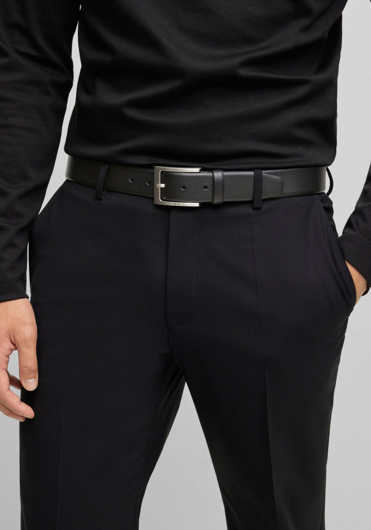 BOSS Ceinture en cuir aus Nappaleder mit BOSS Logo-Dornschliesse