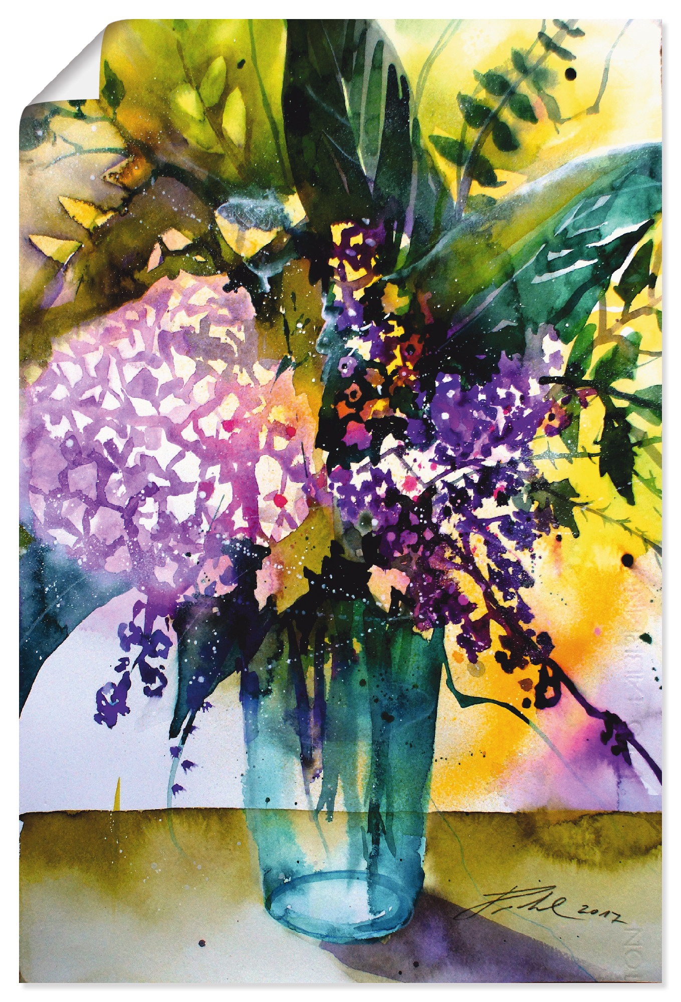 Image of Artland Wandbild »Strauss mit Hortensie«, Blumen, (1 St.), in vielen Grössen & Produktarten - Alubild / Outdoorbild für den Aussenbereich, Leinwandbild, Poster, Wandaufkleber / Wandtattoo auch für Badezimmer geeignet bei Ackermann Versand Schweiz