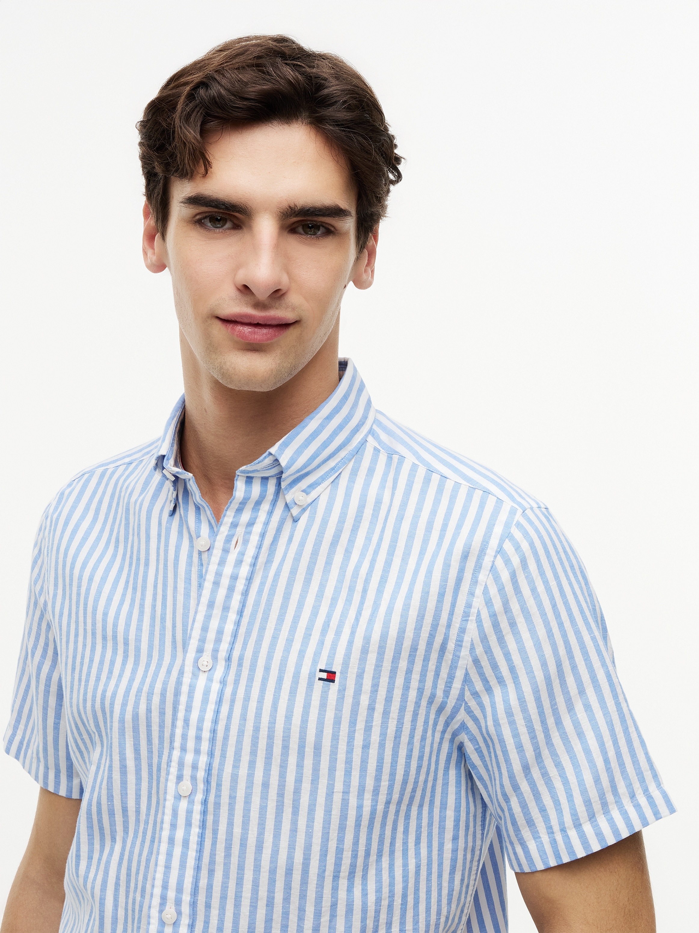Tommy Hilfiger Chemise à manches courtes »LINEN BLEND BENGAL STP SS RF SHT« Regular Fit  aus Leinenmix mit Bengalstreifen