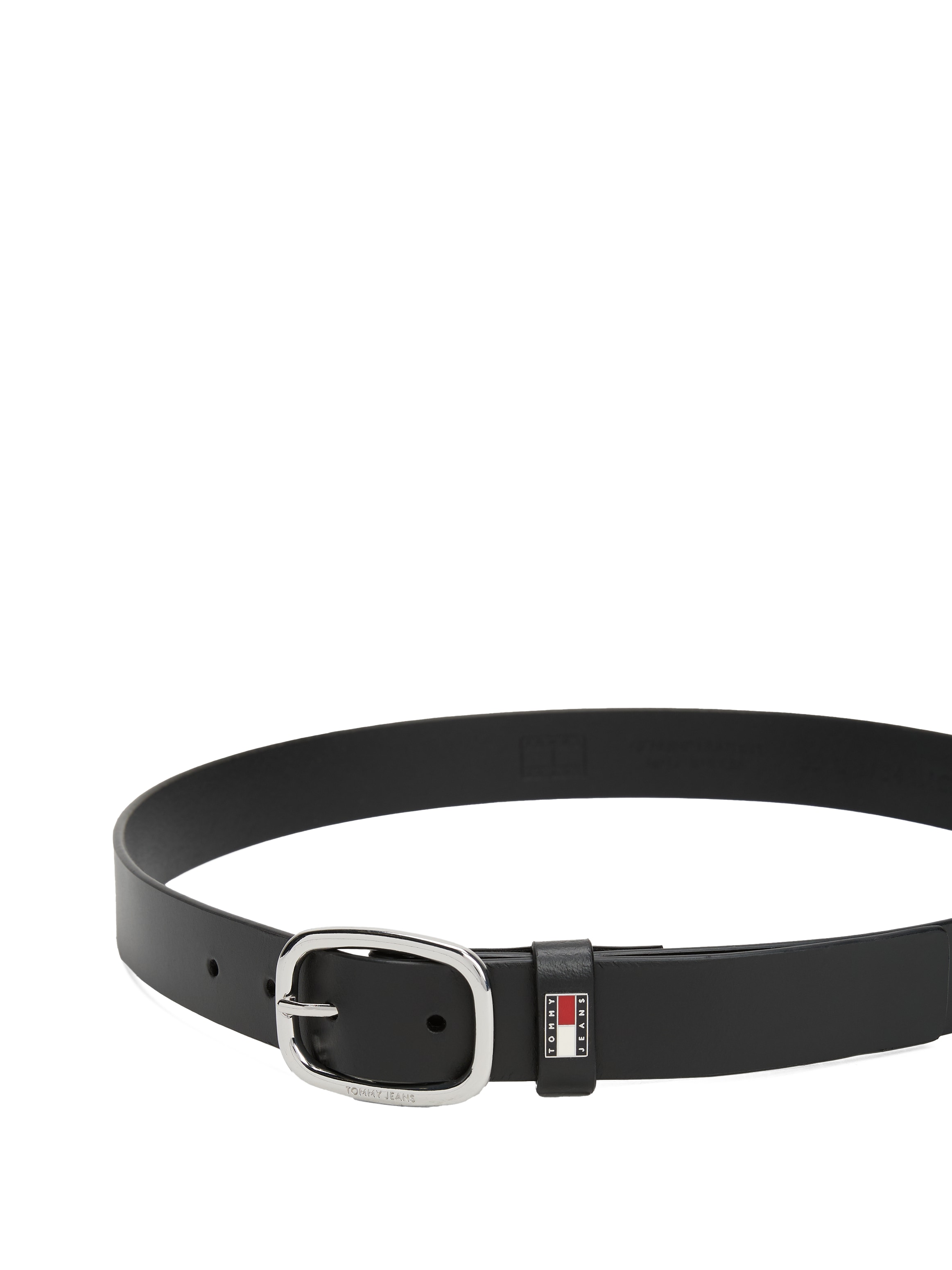 Tommy Jeans Ledergürtel »TJW OVAL 3.0«, Ovale Einfachdornschliesse und Logo am Verschluss