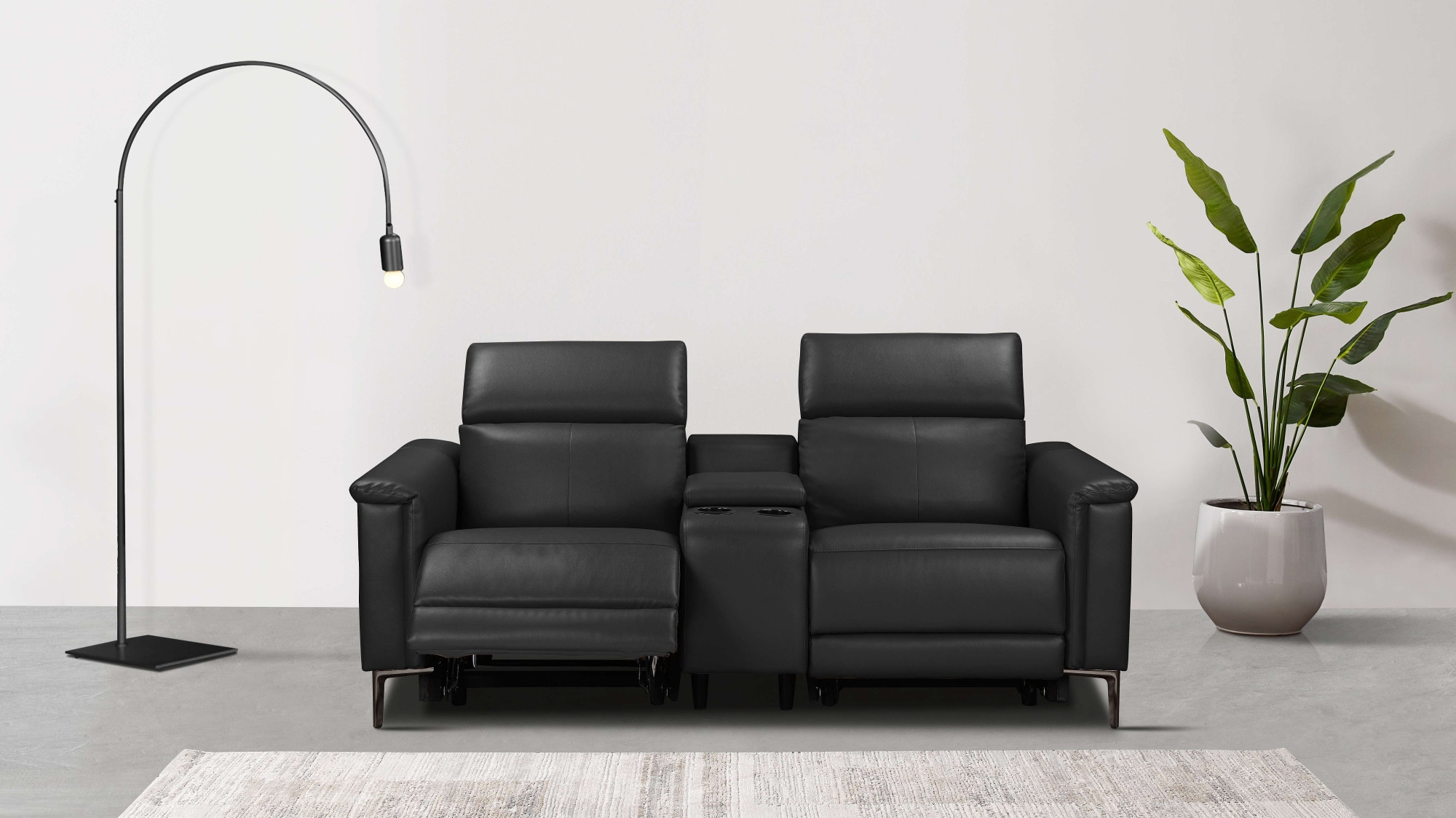 GOODproduct 2-Sitzer »LUND, Naturleder, Kinosofa, Relaxfunktion, TV-Sessel, man./elektrisch« elektr. mit USB-A, Kopfteilverstellung, Getränhalter u. Staufach