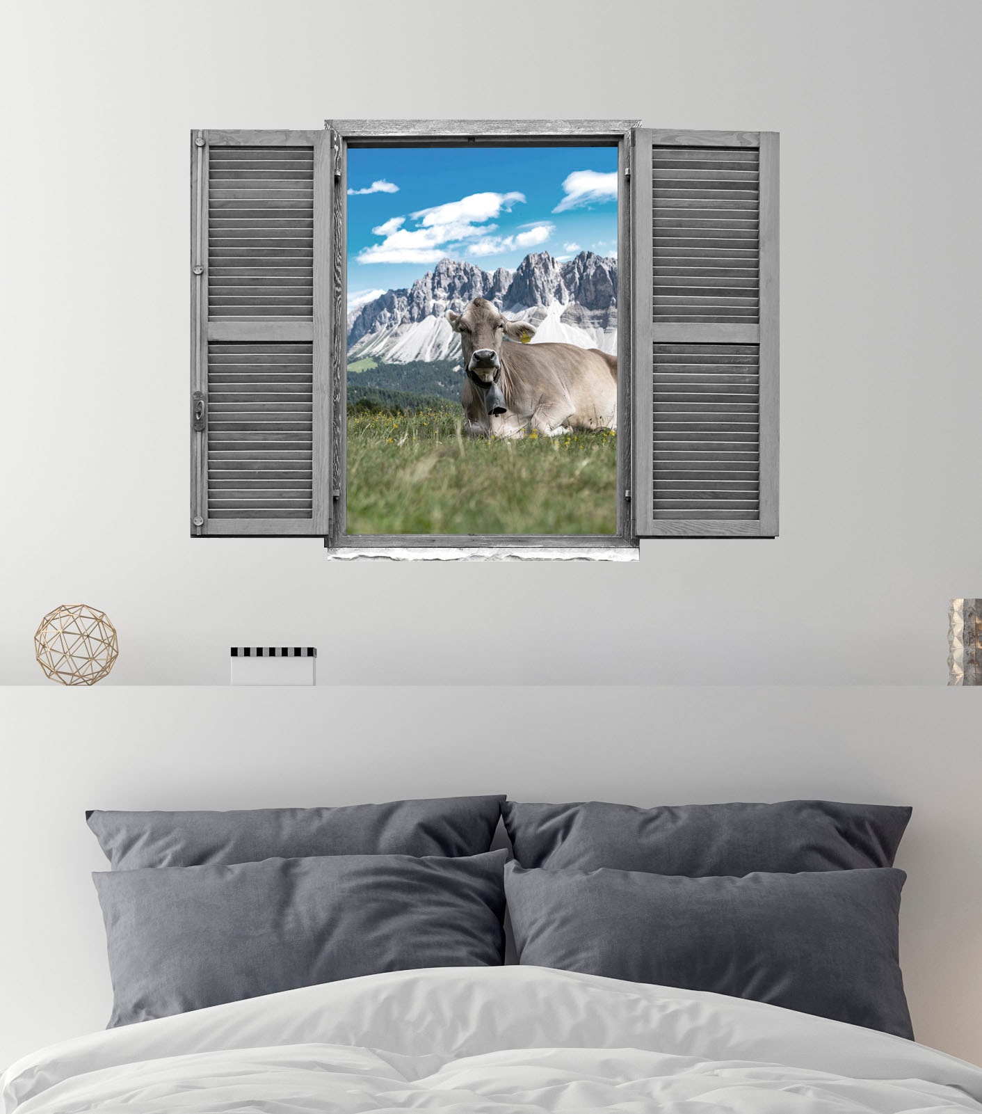 queence Wandtattoo »Kühe« Wandsticker, Wandbild, selbstklebend, 3D, Fenster