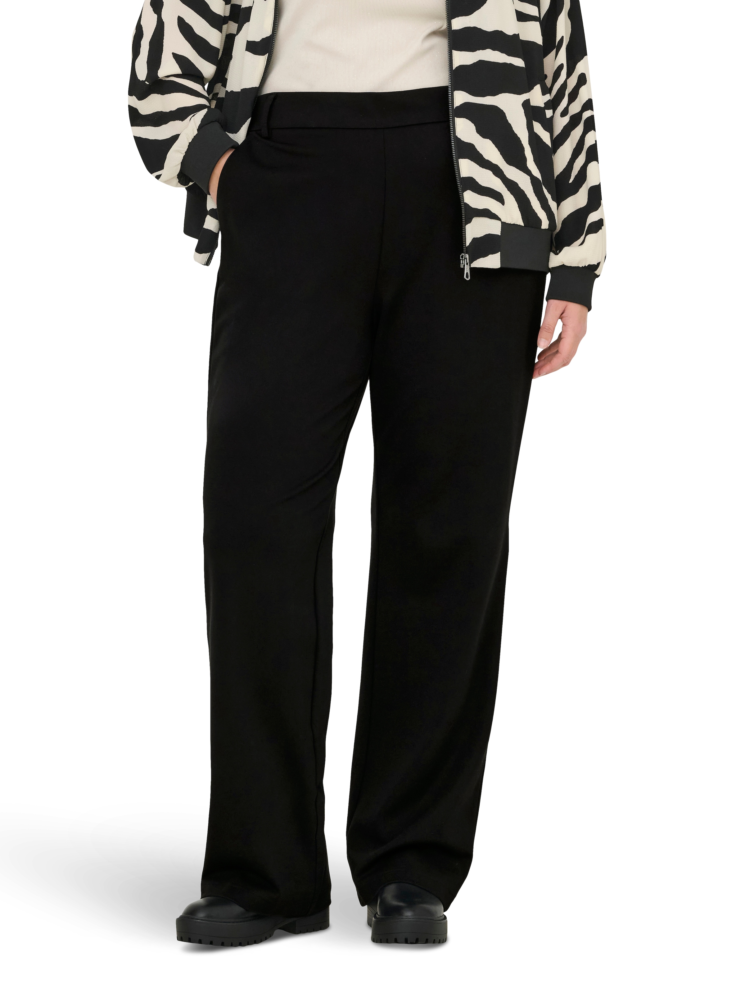 Image of ONLY CARMAKOMA Anzughose "CARGOLDTRASH LIFE MW STRAIGHT PANT NOOS" Viskosemischung, Regular Waist