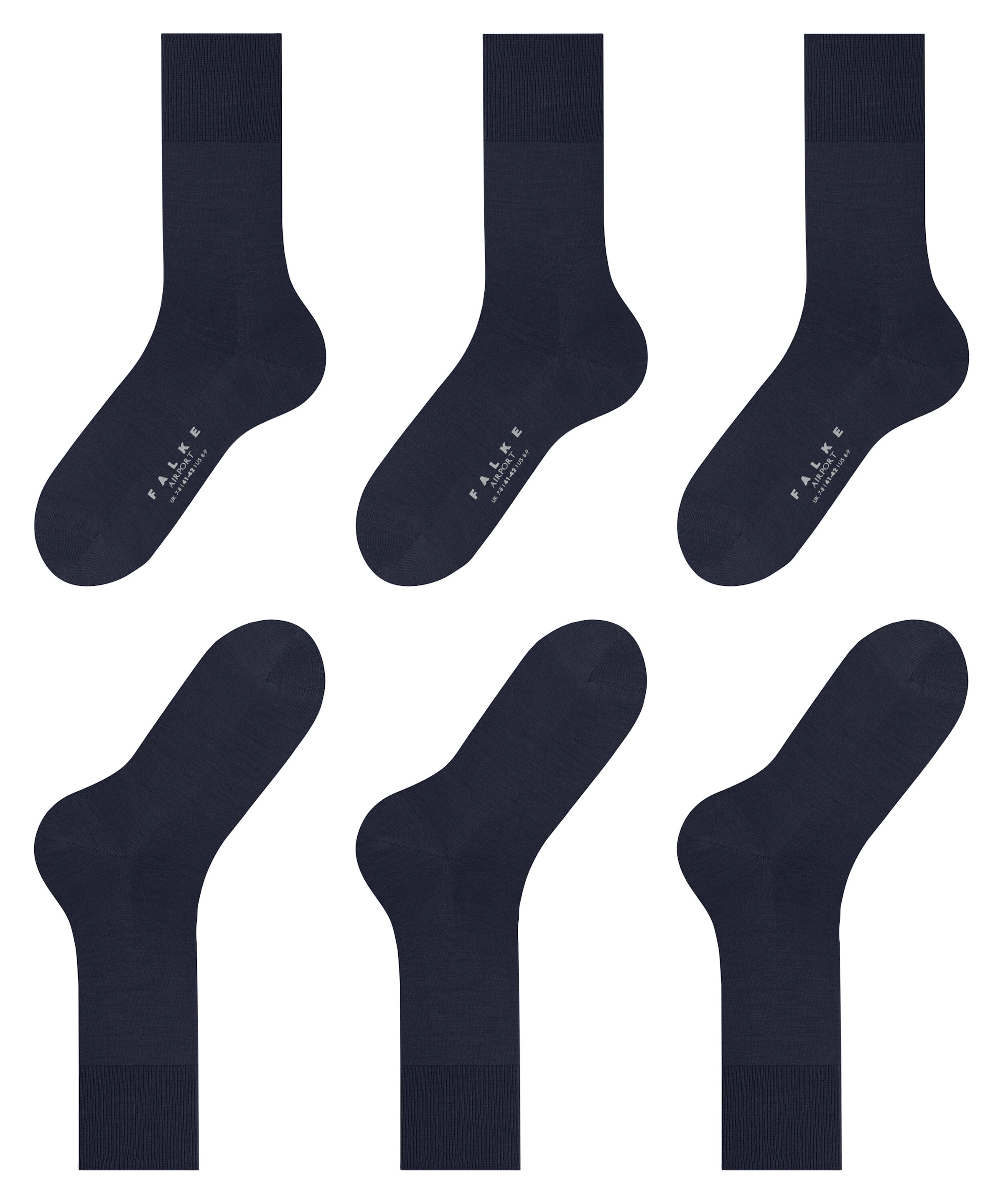FALKE Socken »Airport« 3 Paar,  im praktischen 3er-Bundle, mit Merinowolle aussen und Baumwolle innen