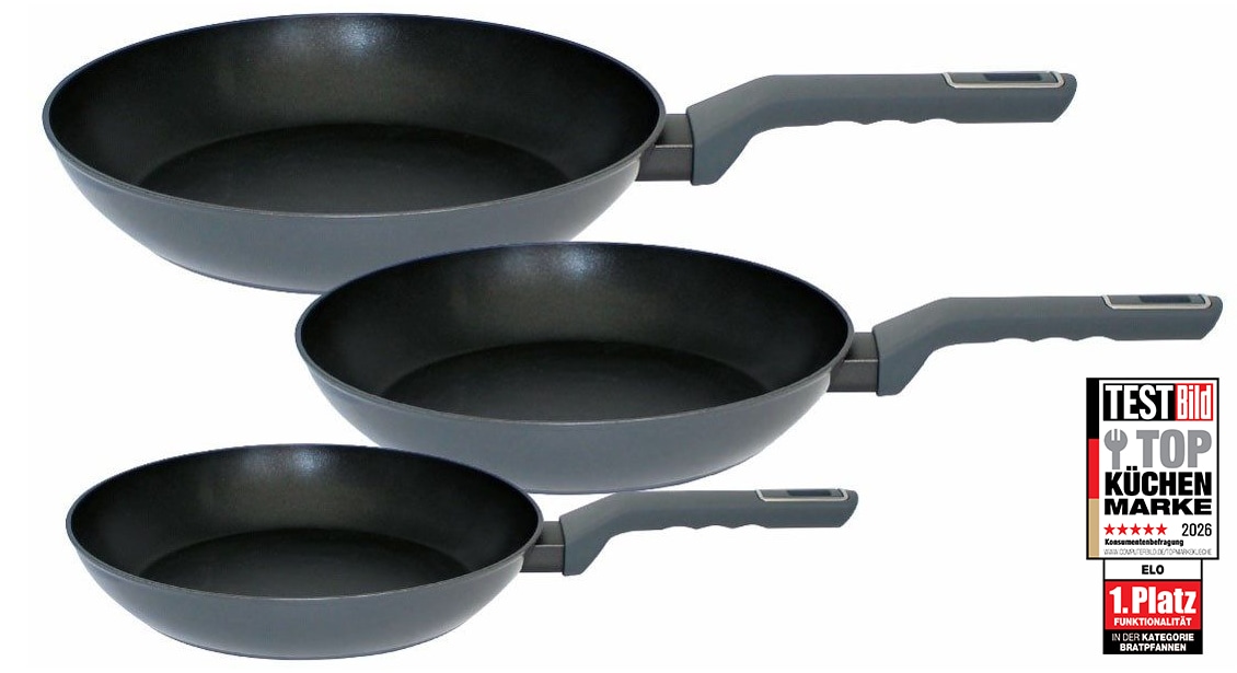 Image of Elo Pfannen-Set "Ecolife 3 teilig" Aluminium Set, je 1 Pfanne Ø 20/24/28 cm, 3 Stk. tlg. Induktion