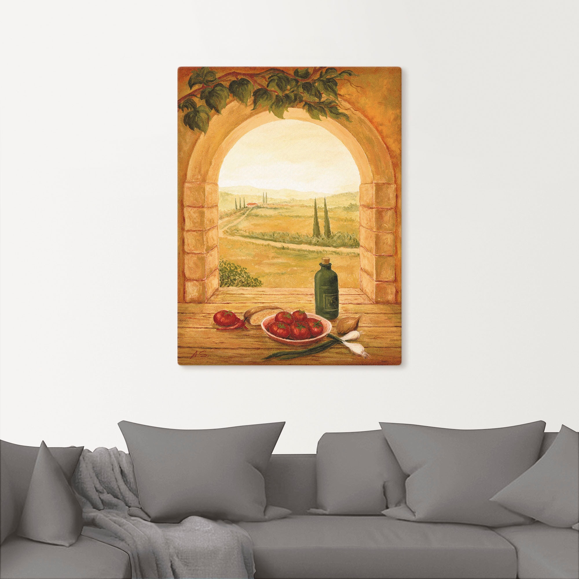 Artland Leinwandbild »Fensterblick« Fensterblick 1 Stk. tlg. auf Holzrahmen gespannt