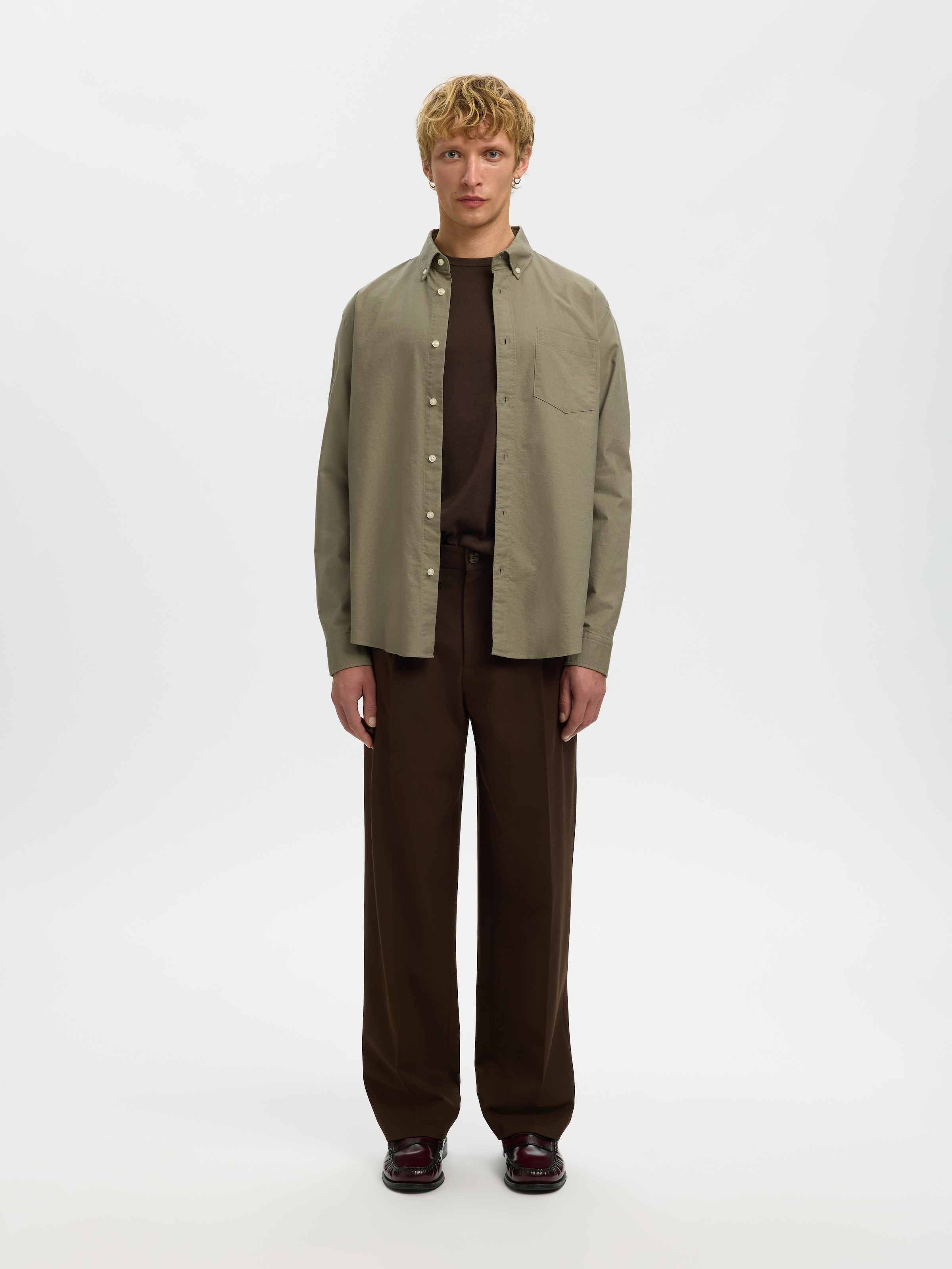 SELECTED Langarmhemd »SLHREGRICK-OX SHIRT LS NOOS« Baumwolle, regular fit