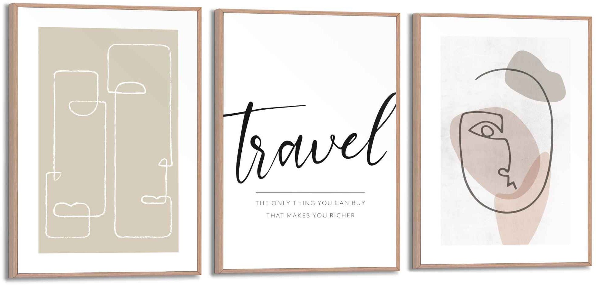 Image of Reinders! Wandbild »Linienzeichnung Abstrakt - Form - Reisen - Zusammen«, (3 St.) bei Ackermann Versand Schweiz