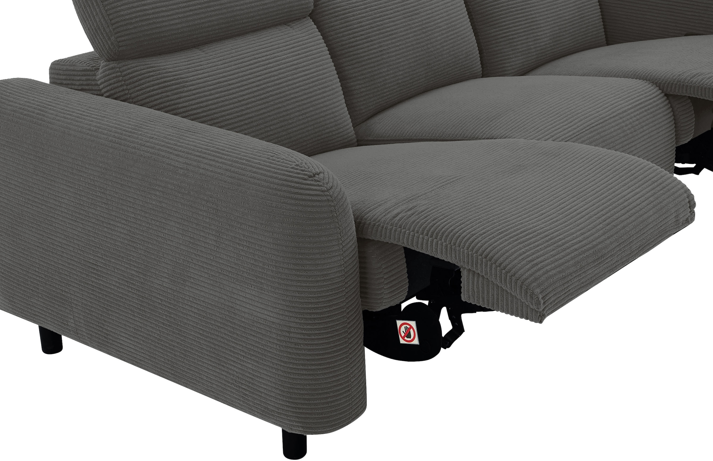 GOODproduct 3-Sitzer »SKAANE Cord-Sofa, 229 cm, manuelle u. elektrische Relaxfunktion« Relax-Funktion in 2 Sitzen, Kopfteilverstellung, Federkernpolsterung