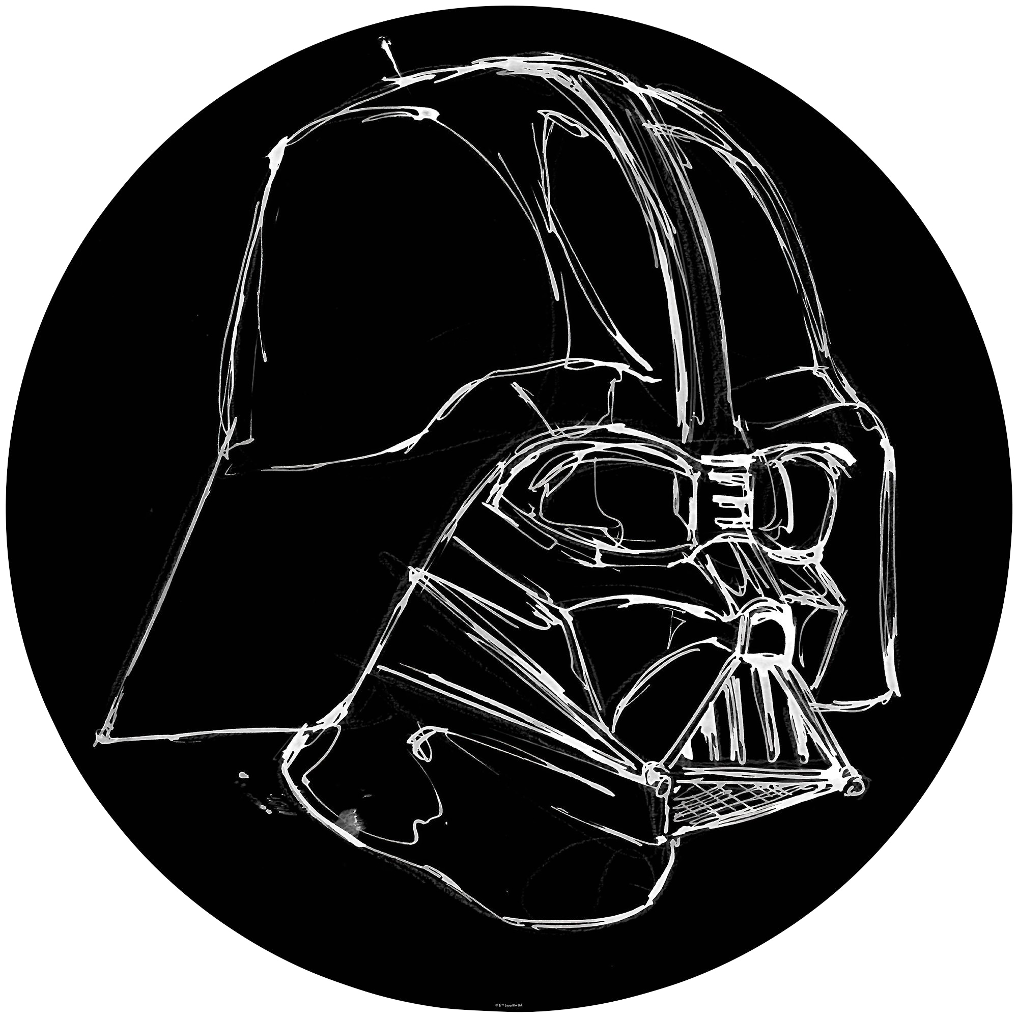 Image of Komar Fototapete "Vlies selbstklebend - Star Wars Ink Vader - Grösse 125 x 125 cm" bedruckt glatt Kinderzimmer