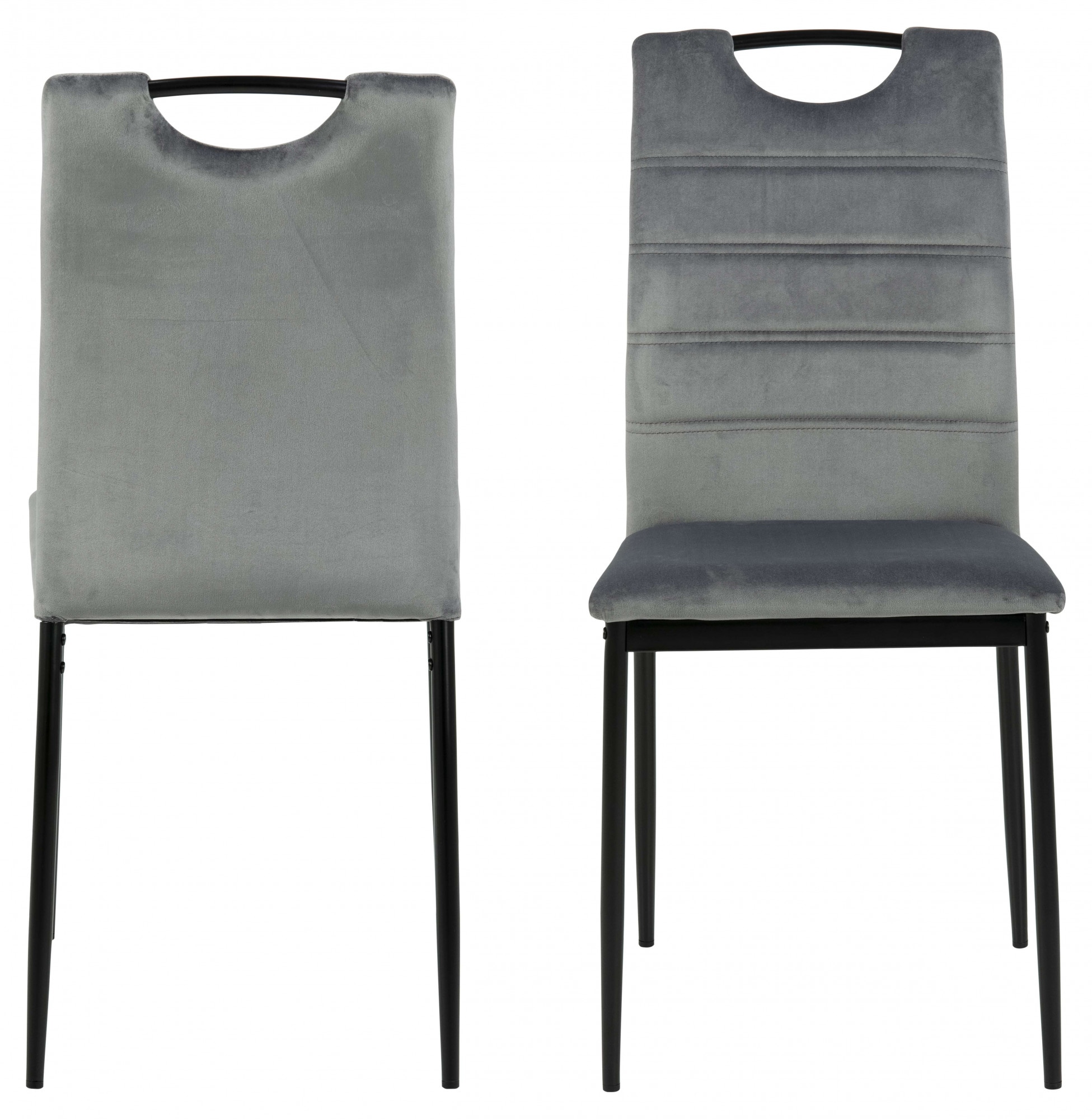 Image of ACTONA GROUP Esszimmerstuhl "Dia" () 4 Stk.Esszimmerstuhl Dia (Set, 4 St) in grau Samtvelours, mit Handgriff
