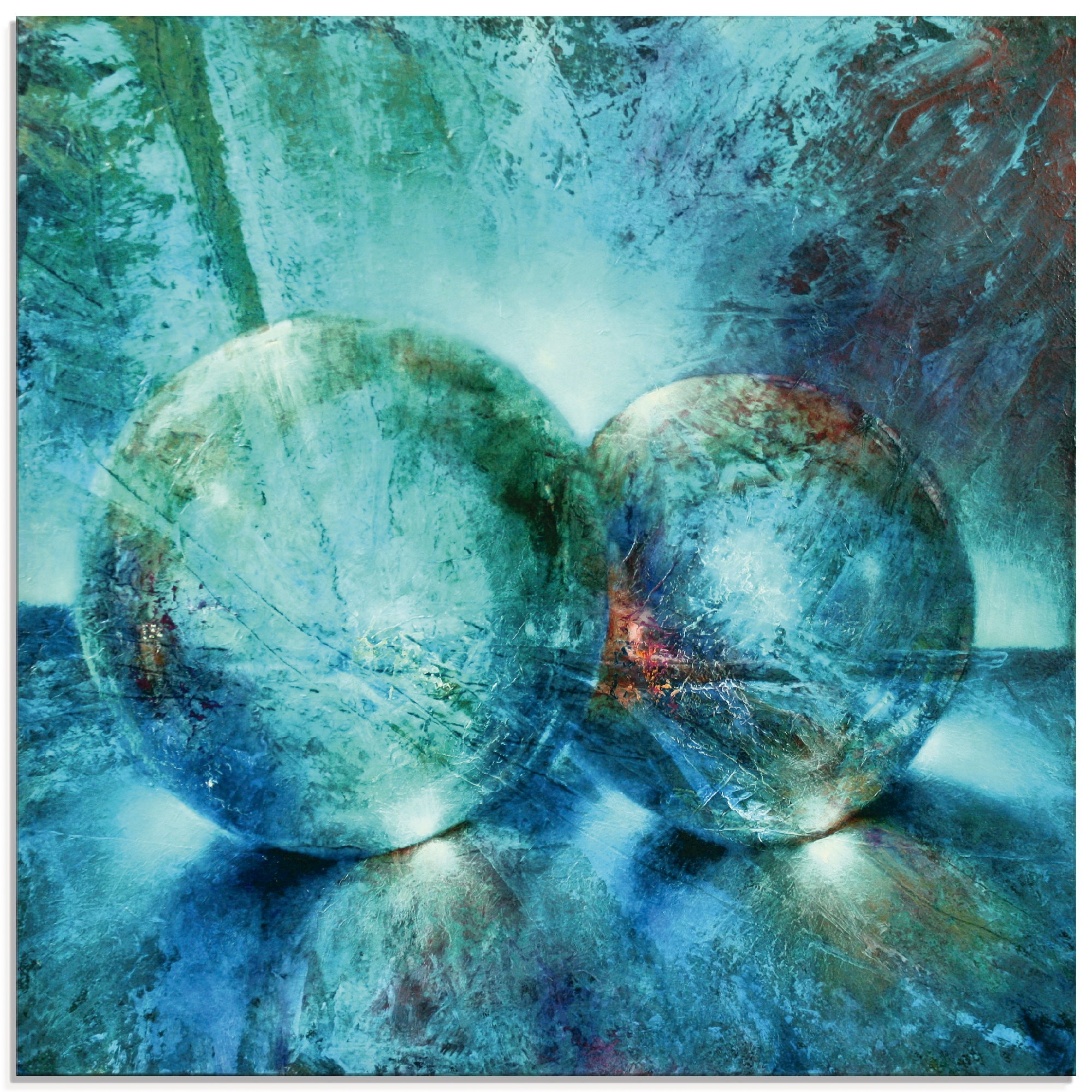 Image of Artland Glasbild "Zwei blaue Murmeln " Muster 1 Stk. tlg. in verschiedenen Grössen