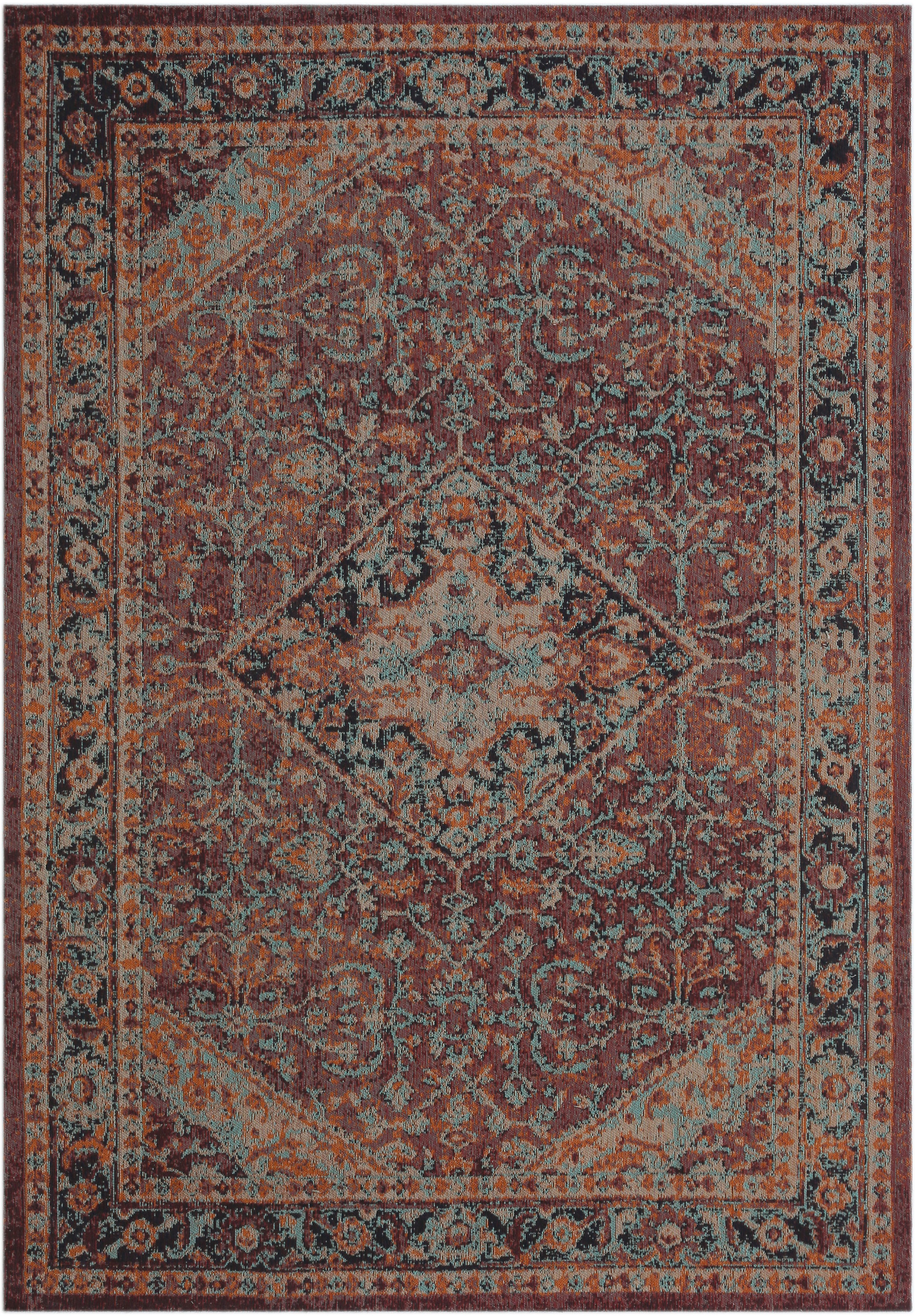 Image of Timbers Teppich »Alabama«, rechteckig, 10 mm Höhe, Orient-Design, Vintage, Orient-Optik, mit Bordüre, Teppich, Kurzflor, Weich, Pflegeleicht, Elegant, weich, Wohnzimmer Schlafzimmer Esszimmer bei Ackermann Versand Schweiz