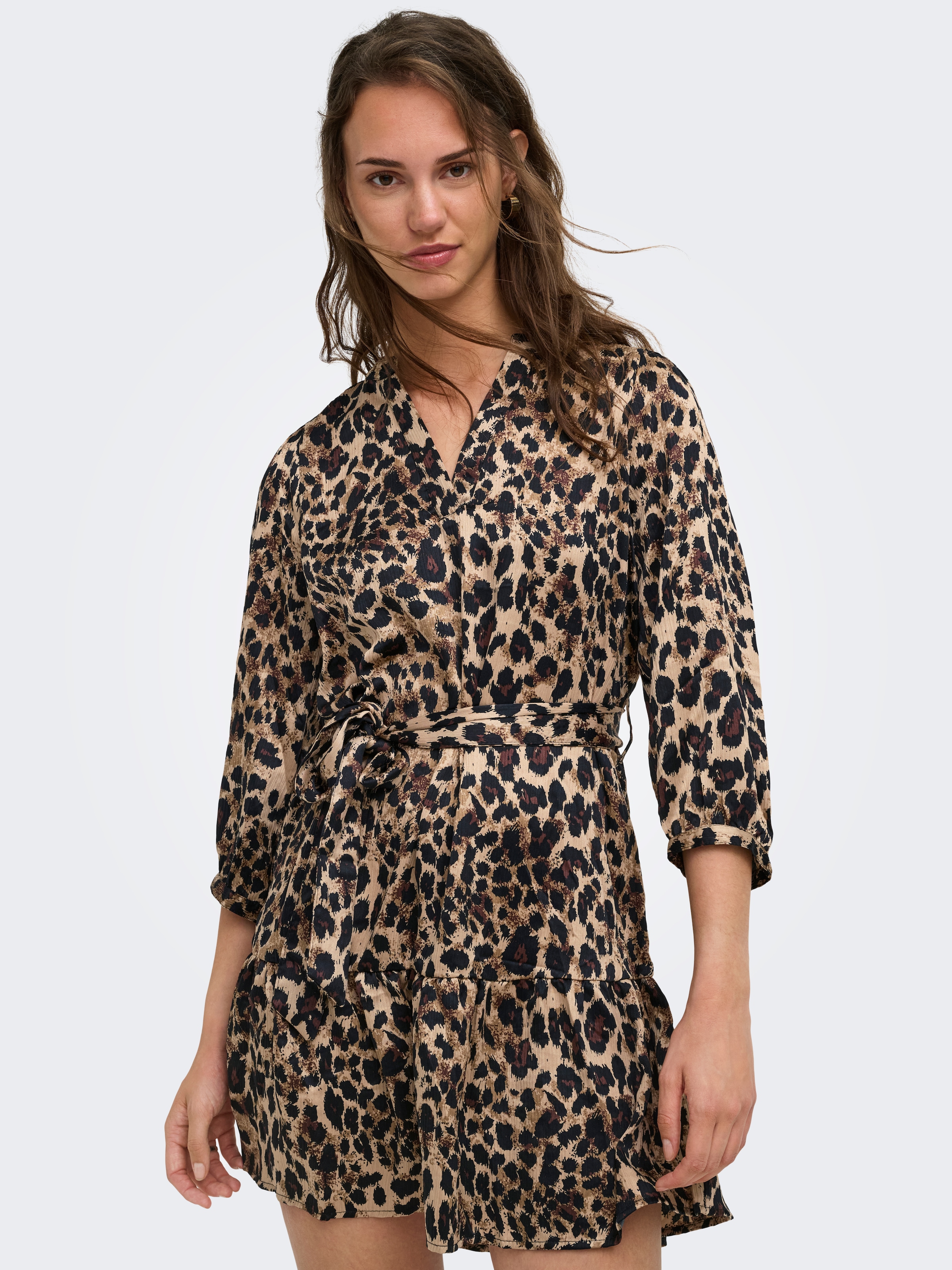 ONLY Robe tunique »ONLALENA 3/4 MINI DRESS WVN« Polyester, coupe régulière