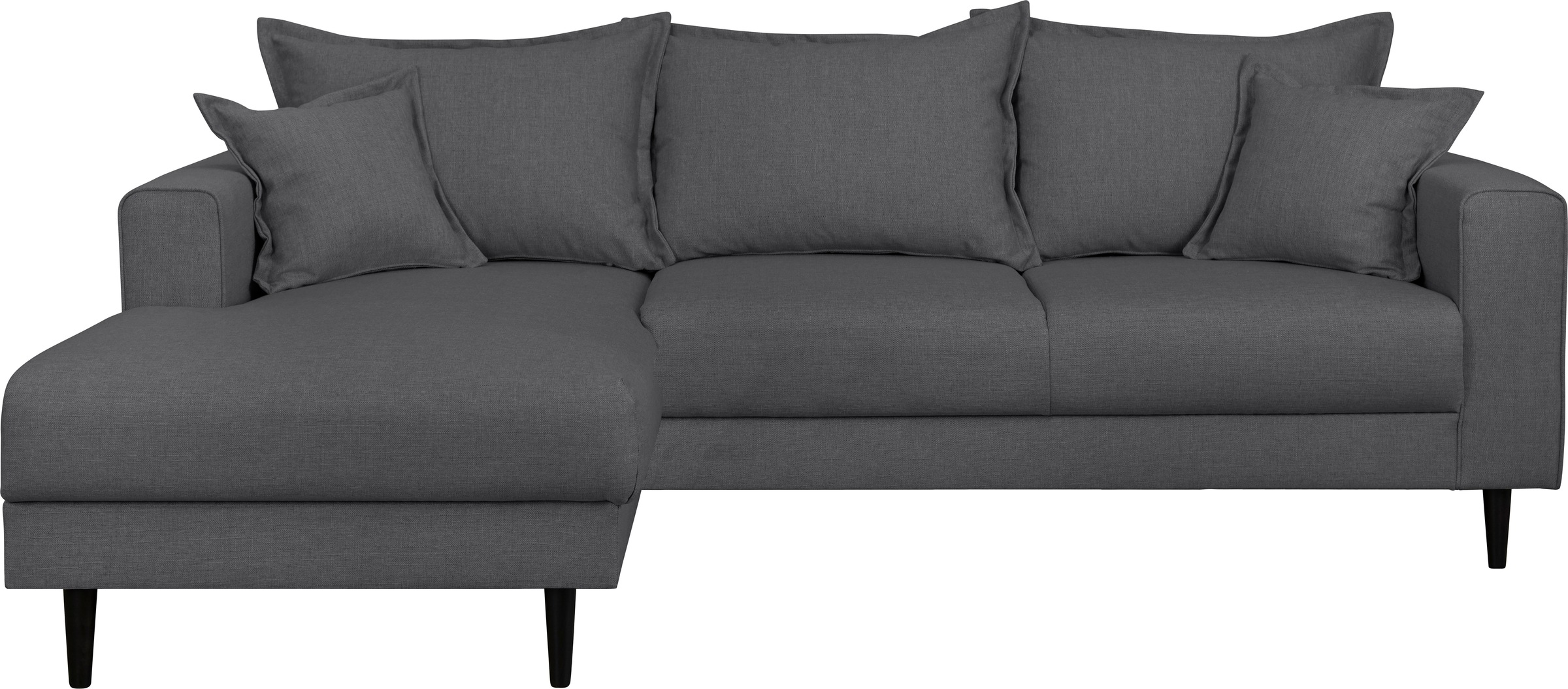 Home affaire Ecksofa »VEYRAS L-Form, hoher Sitzkomfort, Masse B/T/H: 230/150/76 cm«, mit Wellenunterfederung, incl. Rückenkissen und Zierkissen