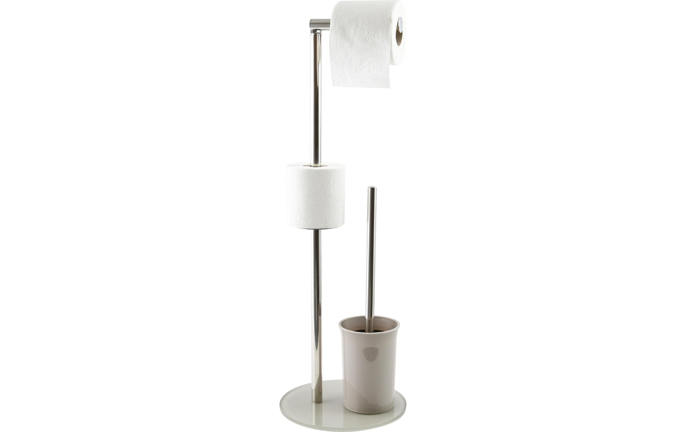 Image of MSV WC-Garnitur "Taupe" aus Edelstahl Glas