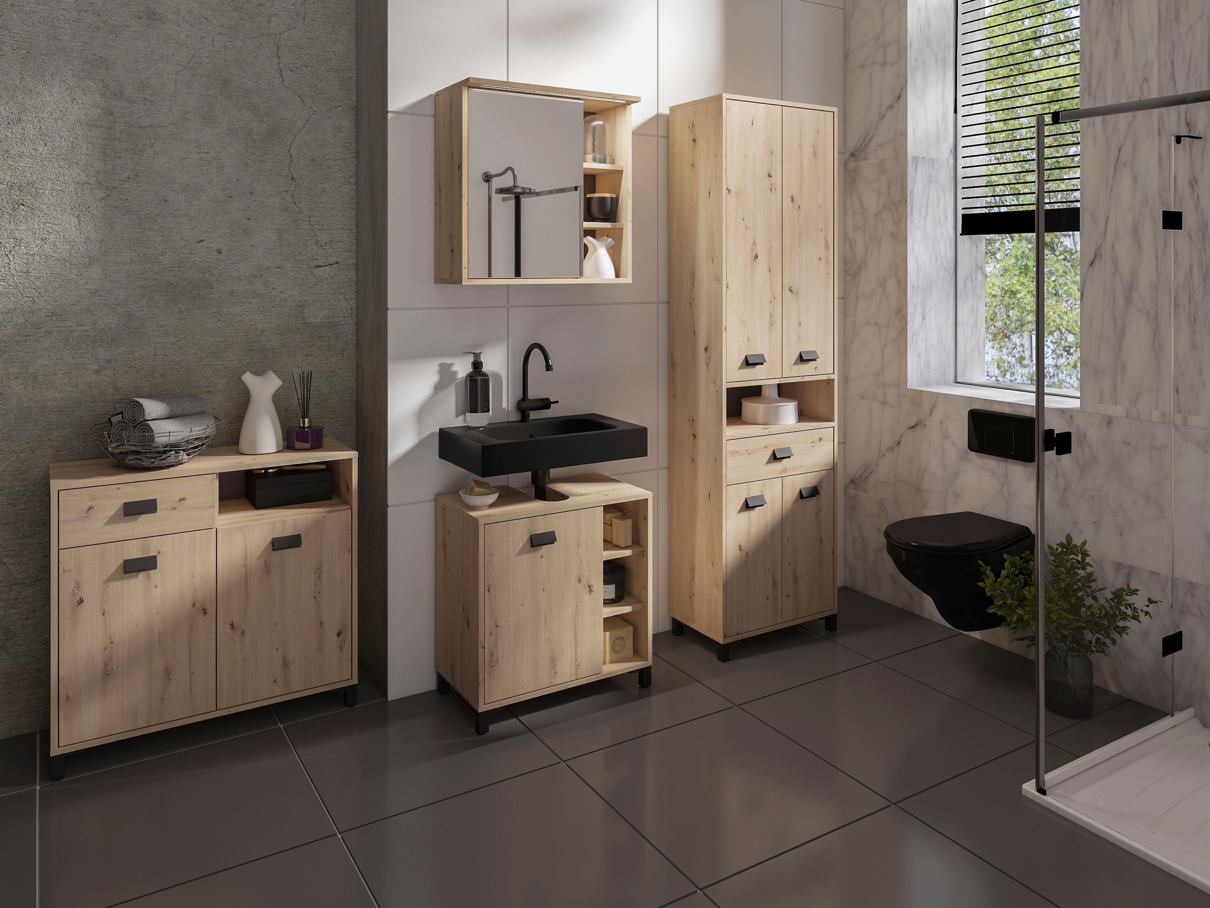 byLIVING Badmöbel-Set »Wellness«, (4 St.)