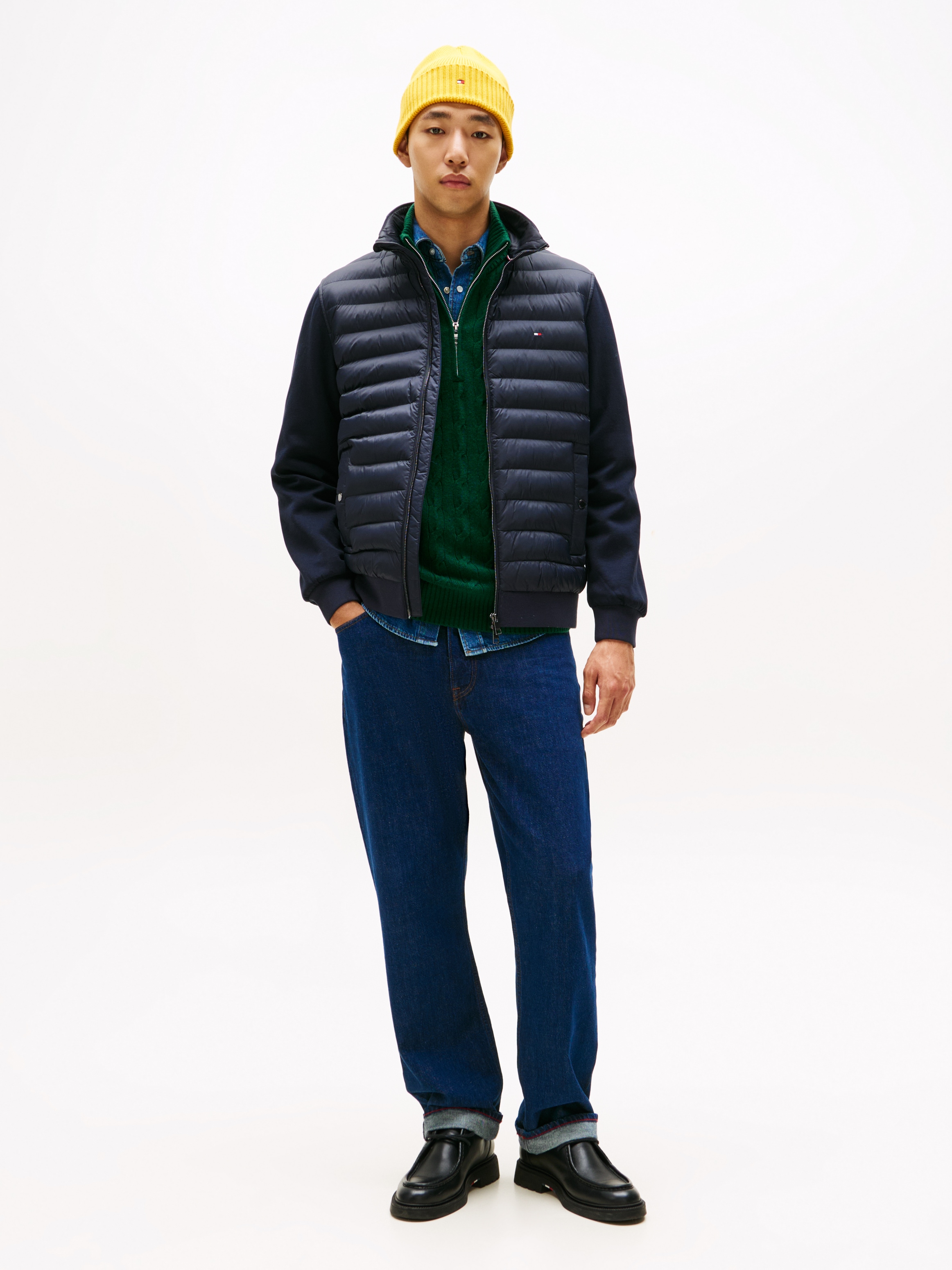 Tommy Hilfiger Steppjacke »MIX MEDIA mit Stehkragen« unifarben, casual, regular fit, Baumwollmix,