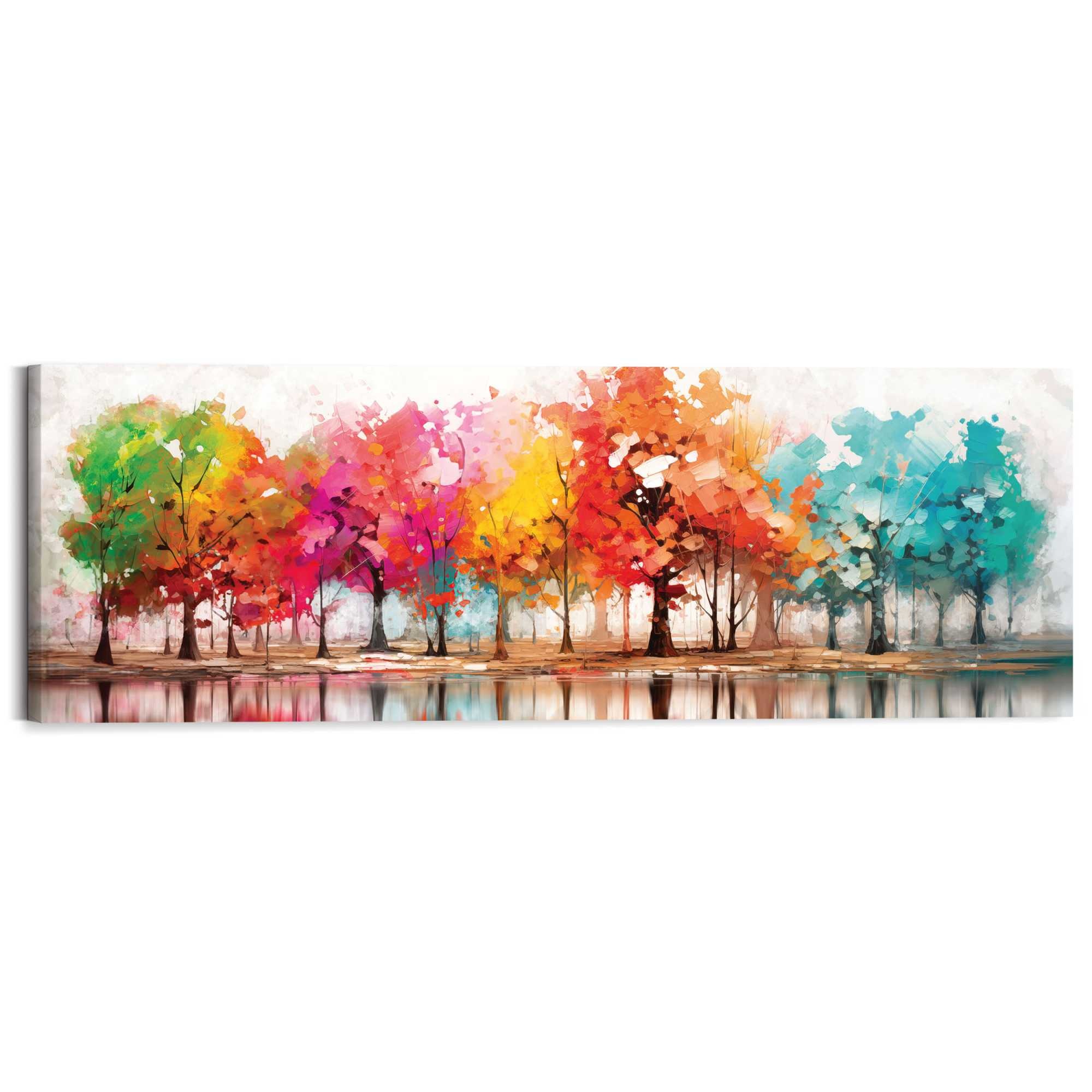 Image of Reinders Deco-Panel "Farbenfroher Wald" Wohnzimmer - Mehrfarbig - MDF - Wald - 118x40 cm