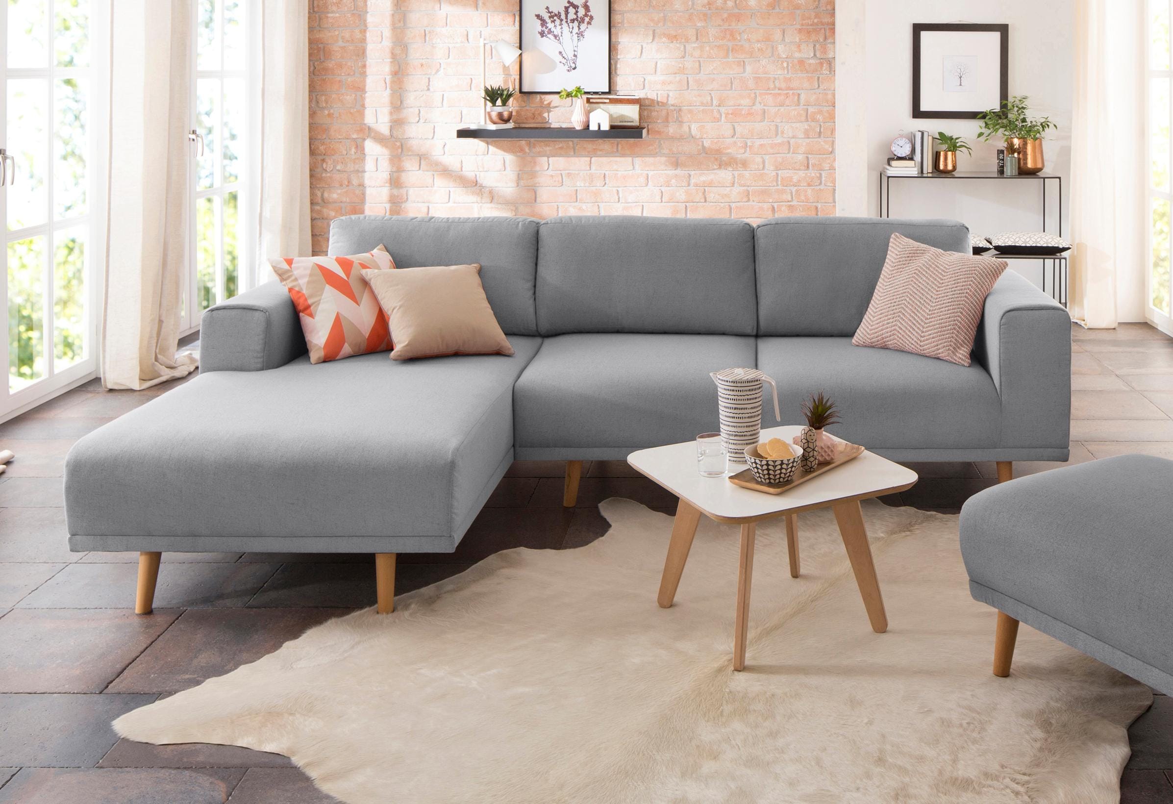 Home affaire Ecksofa »Lasse L-Form«, im scandinavischen Stil mit Holzfüssen