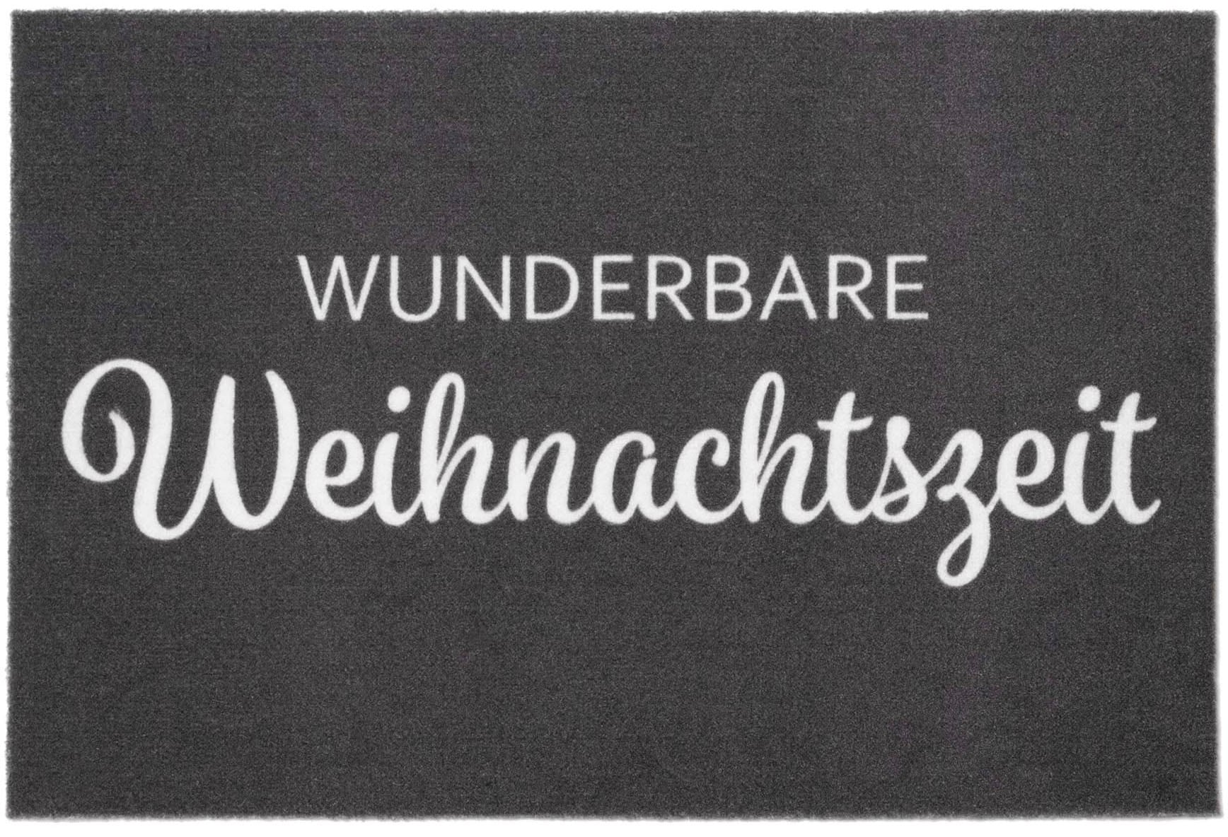Image of Primaflor-Ideen in Textil Fussmatte "VELVET - WEIHNACHTSZEIT, Made in Belgium" rechteckig 5 mm Höhe Schmutzfangmatte, Weihnachten, mit Spruch, waschbar, rutschhemmend