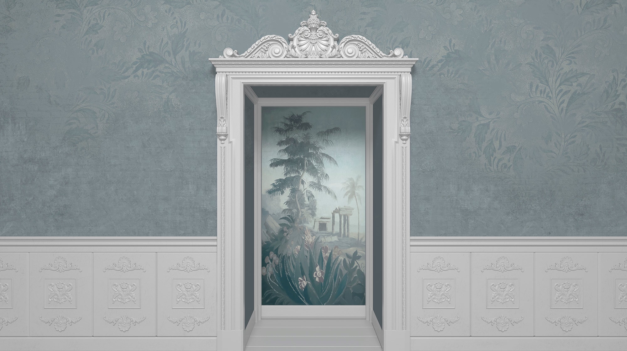 Image of Komar Vliestapete "Digitaldruck Vlies - Niche - Grösse 500 x 280 cm" bedruckt glatt Wohnzimmer, Schlafzimmer